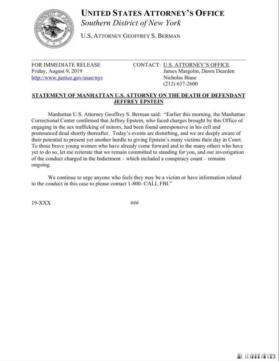 爱波斯坦案的另外一个微小细节同样令人不安！美国司法部在杰弗里·爱泼斯坦实际死亡的