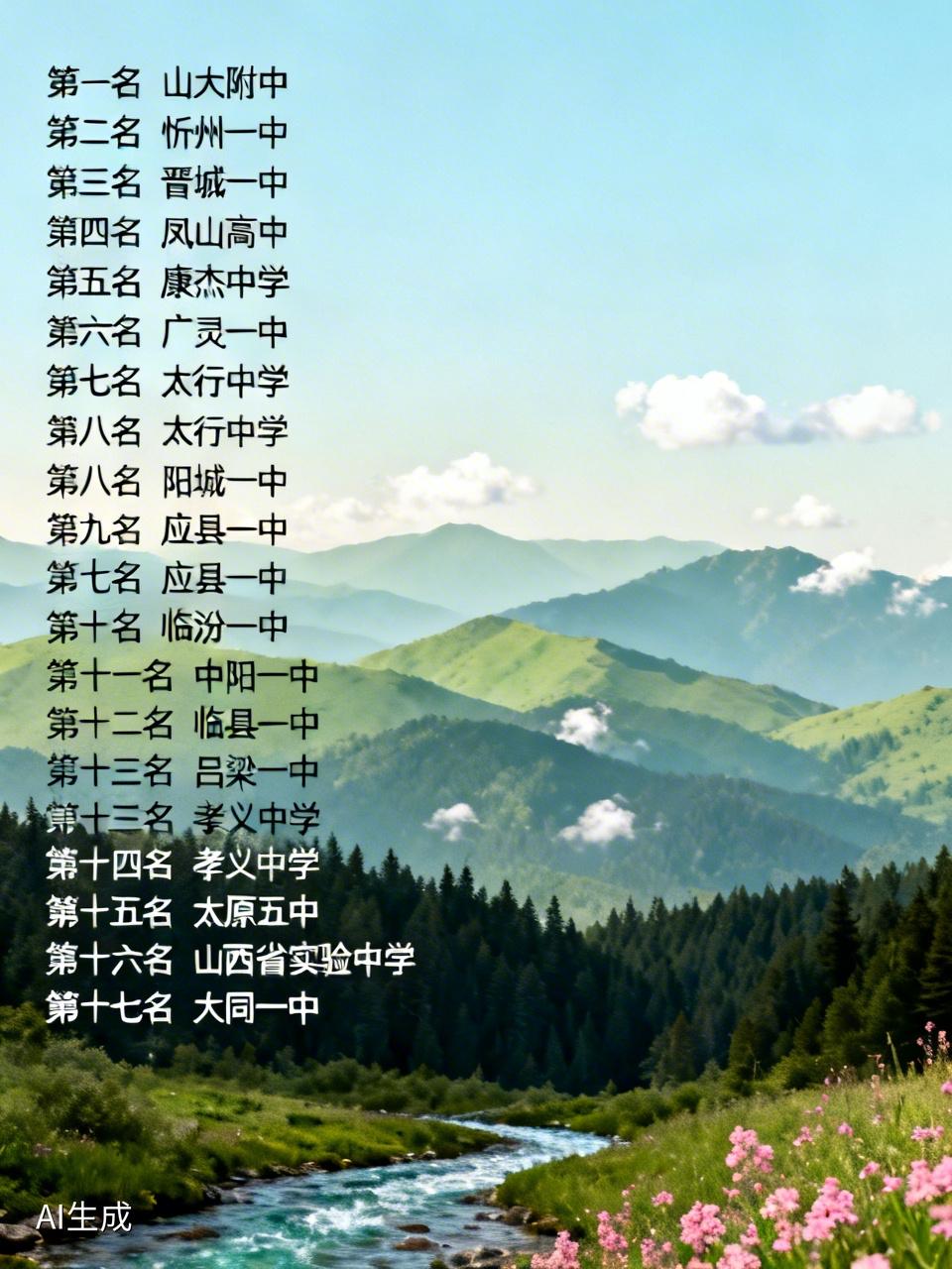 山西高中老百姓口碑排名

第一名 山大附中
第二名 忻州一中
第三名 晋城一中