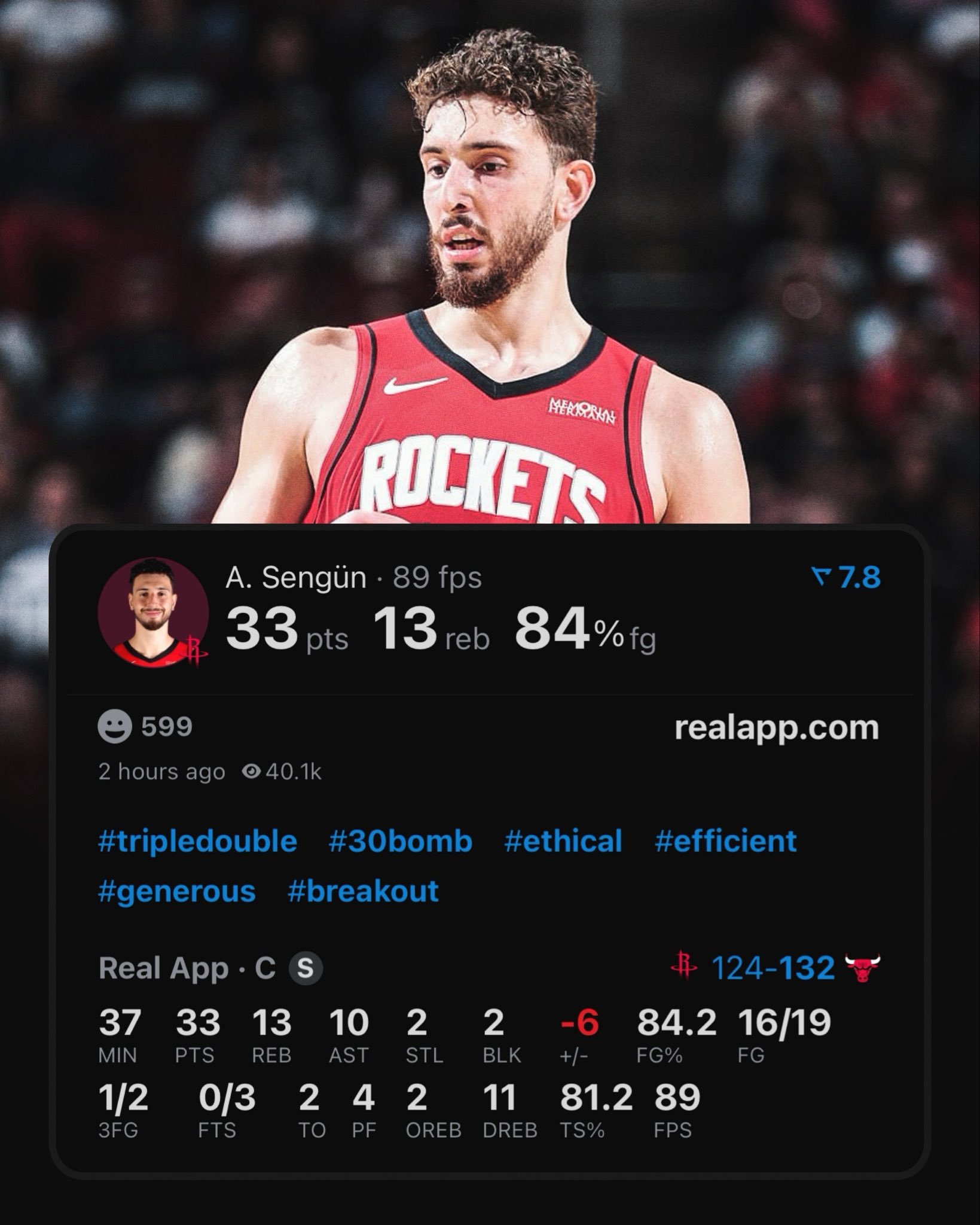 输给倒数前10的公牛，火箭暂时掉到西部第六，下一场直接和森林狼正面对话。整个下半