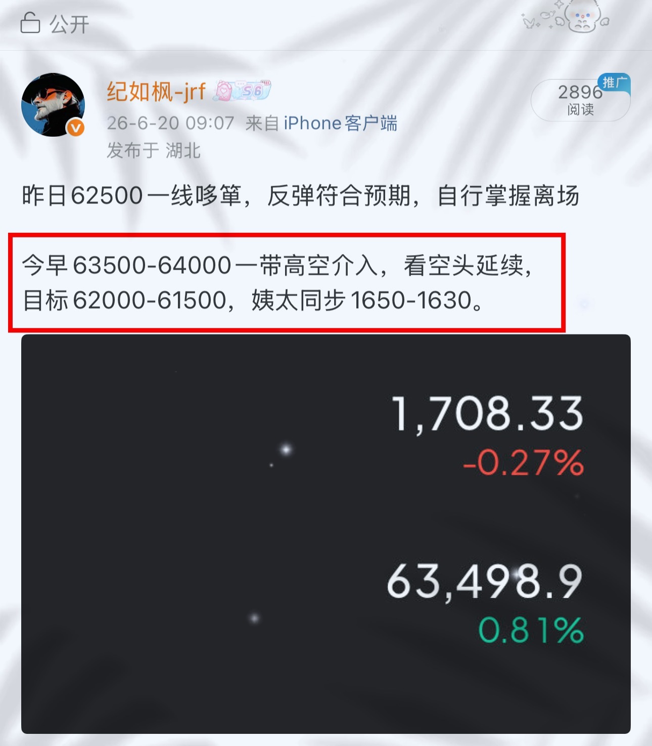 昨日低位哆，今日高位控，周末波动不是很大，但目前还在掌控之内。 