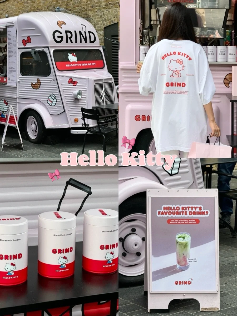 🇬🇧伦敦！巨可爱的Hello Kitty咖啡车🎀！！