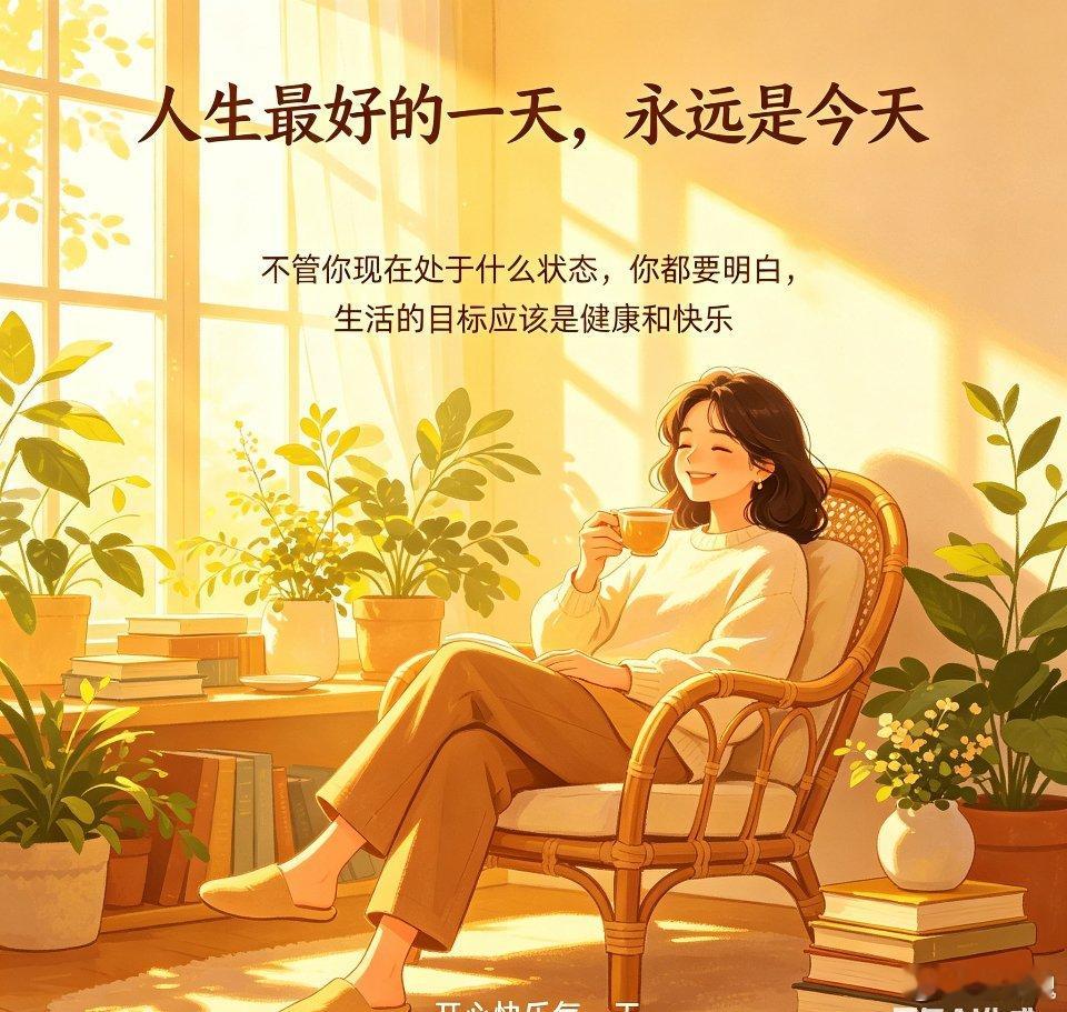 人生最好的一天，永远是今天。不管你现在处于什么状态，你都要明白，生活的目标应该是