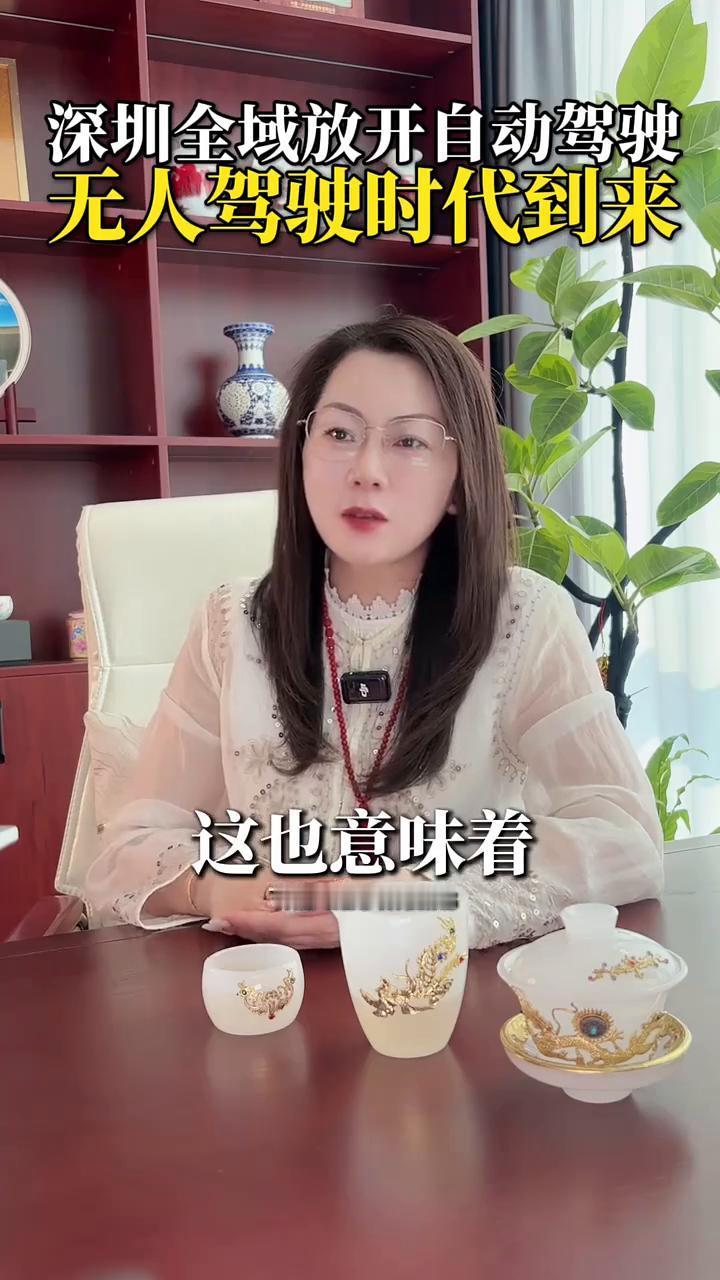 深圳开放全域智驾，无人驾驶时代到来。
霏姐，轻资产A创业导师，实体经济上升架构师