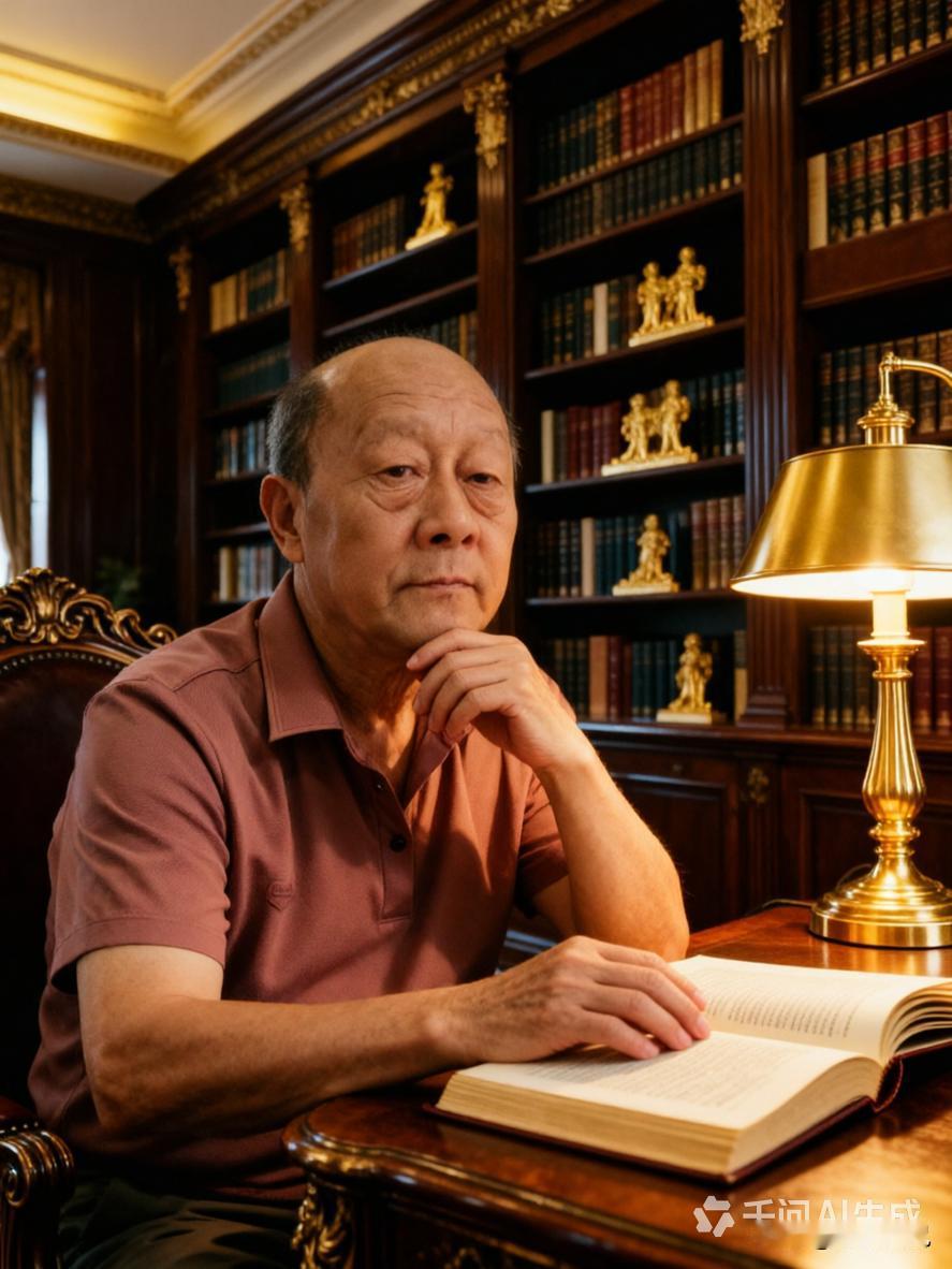 沉思中的学者，书香满溢的静谧时光