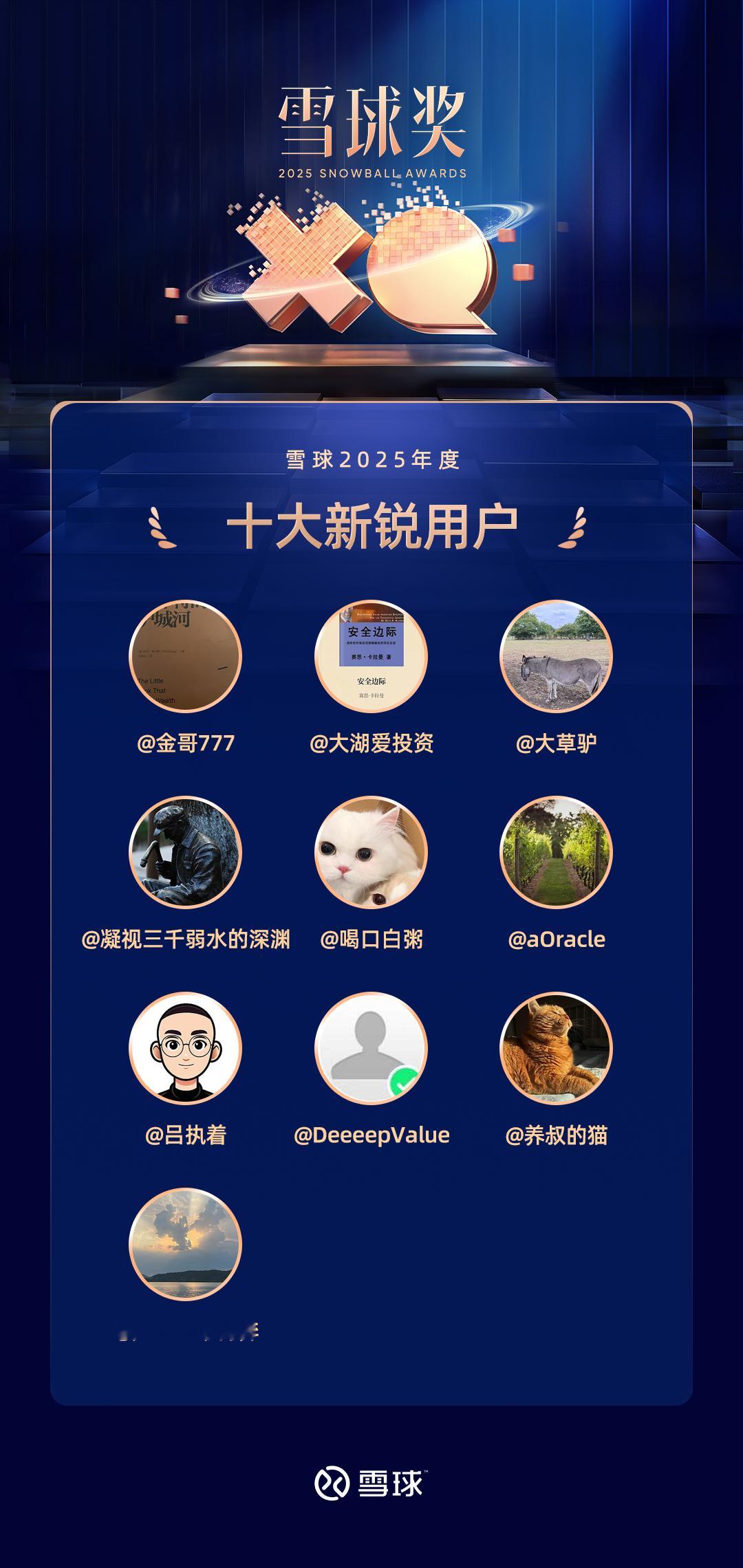 感谢各位朋友的大力支持，我才能有机会获得今年雪球的十大新锐。这次来参会我能感受到