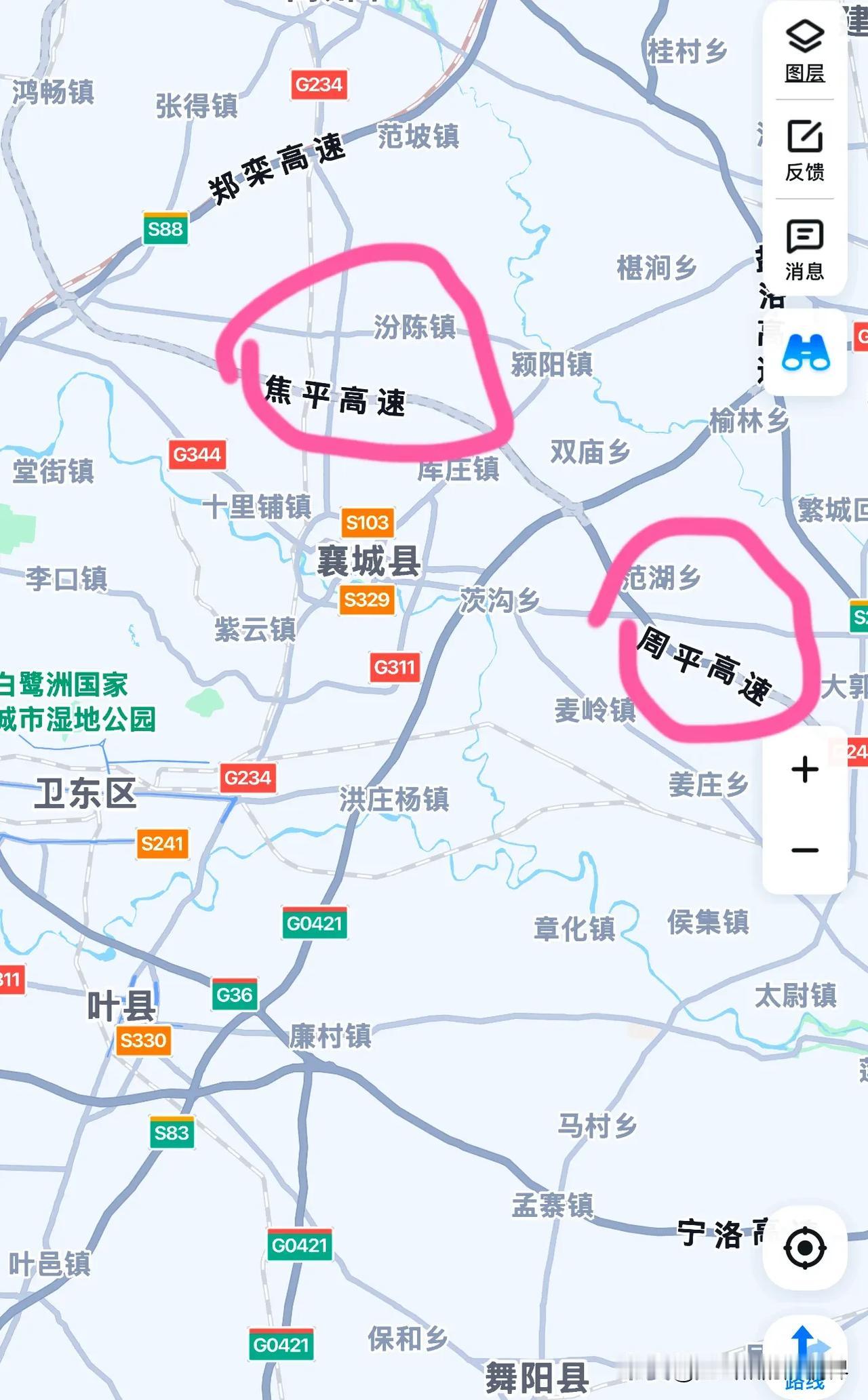 看图，有人说焦平高速、周平高速，与平顶山半毛钱关系没有，却都焦平周平。这两条高速