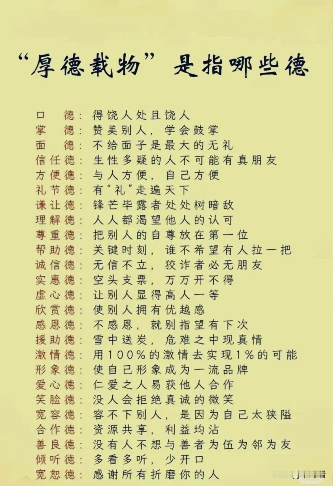 “厚德载物”一词出自《周易·坤卦》，原意是说大地的气势厚实和顺，君子应增厚美德，