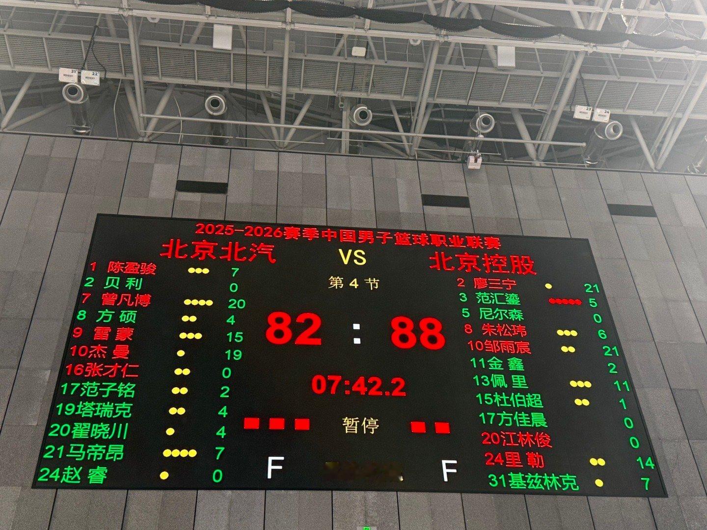 北京首钢北京男篮vs北控男篮 北京男篮三分29中5，主场输掉德比战，赵睿末节腰部