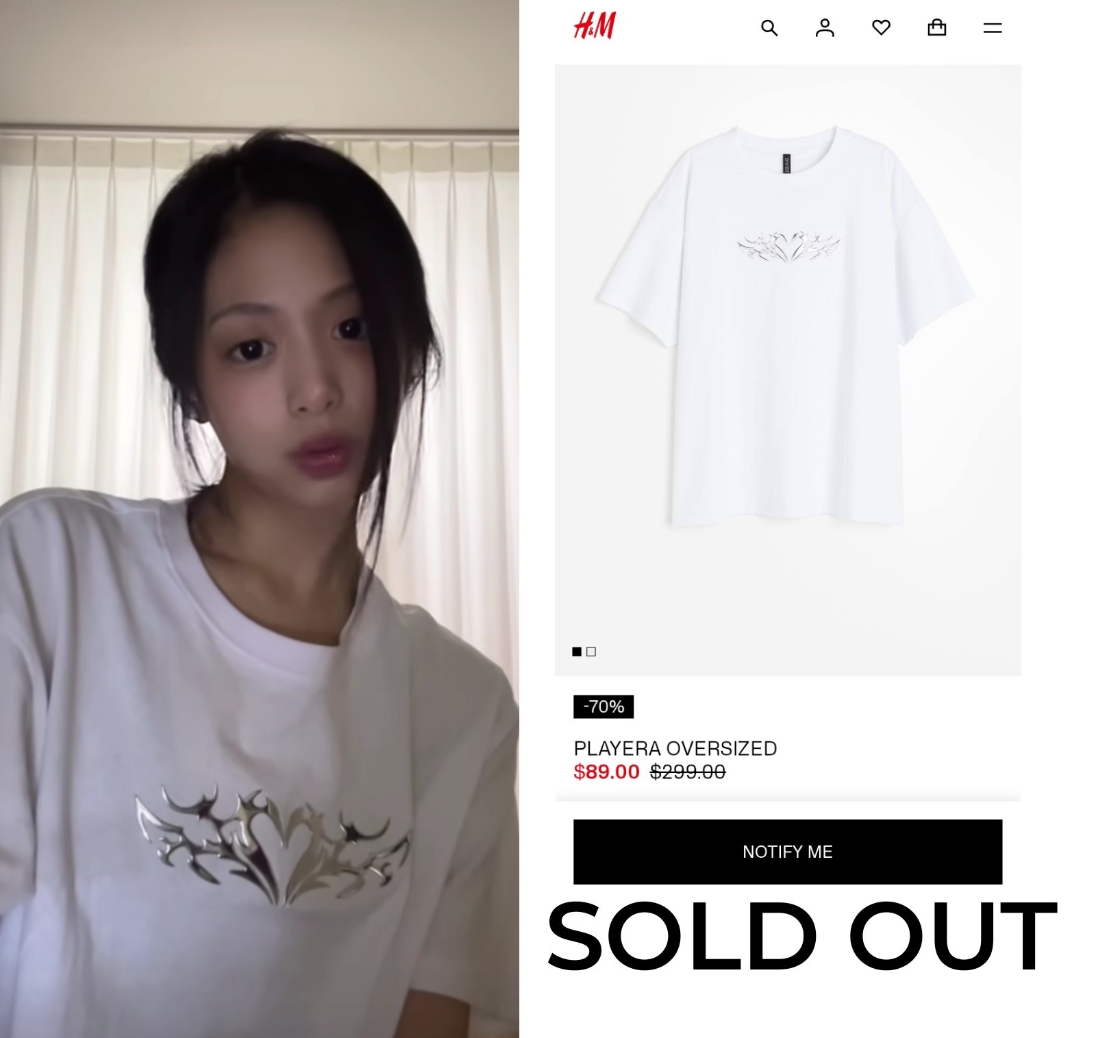 AHYEON在某次Tik Tok/Instagram更新中穿过的oversize