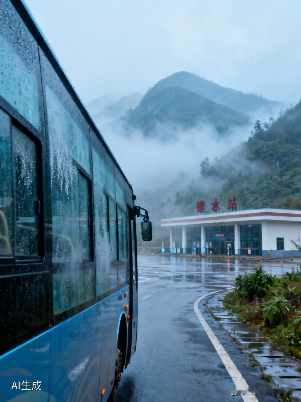 坐在大巴上从平潭岛奔赴武夷山，一路山海更迭，烟雨蒙蒙，风景还好。
我是睡一阵醒一