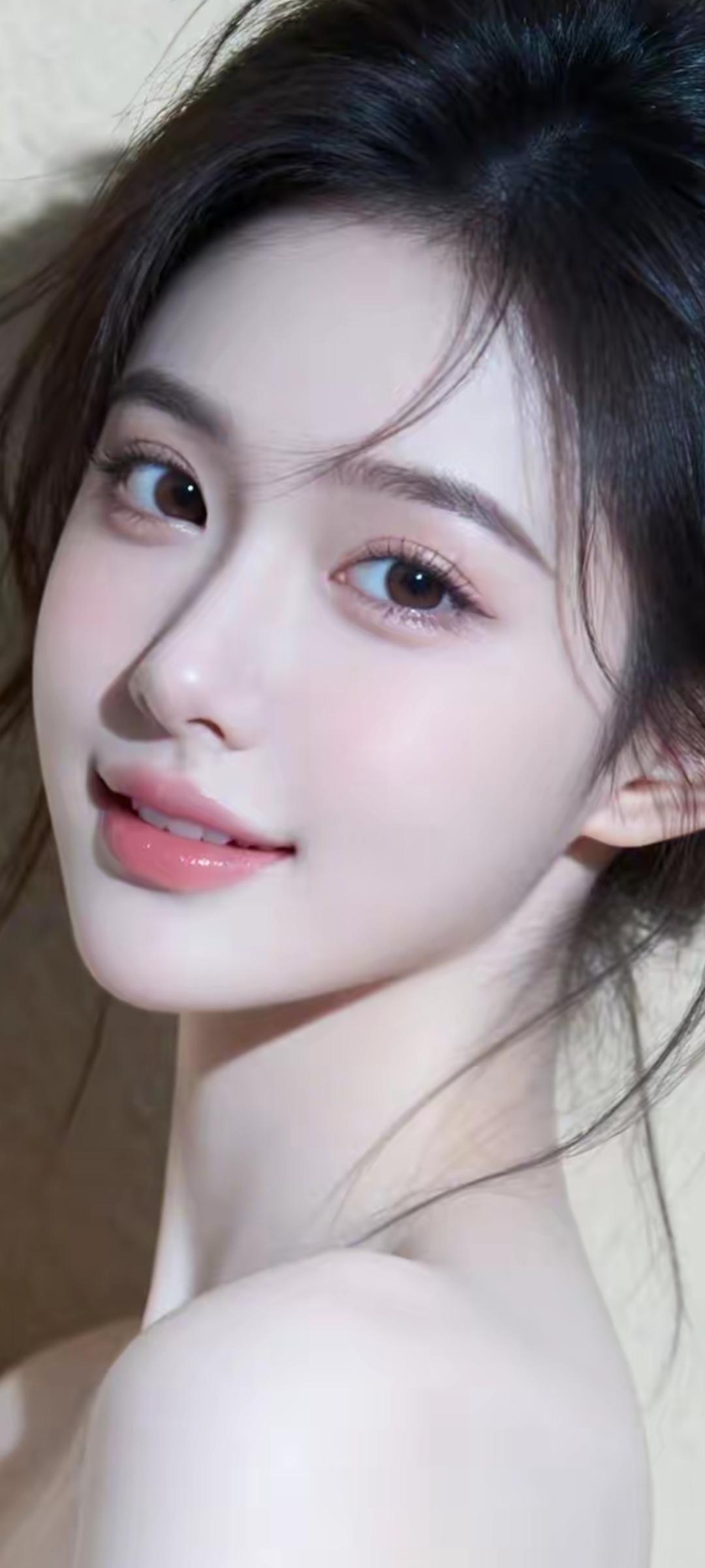 温柔甜美的少女，微笑中透着纯真与可爱。