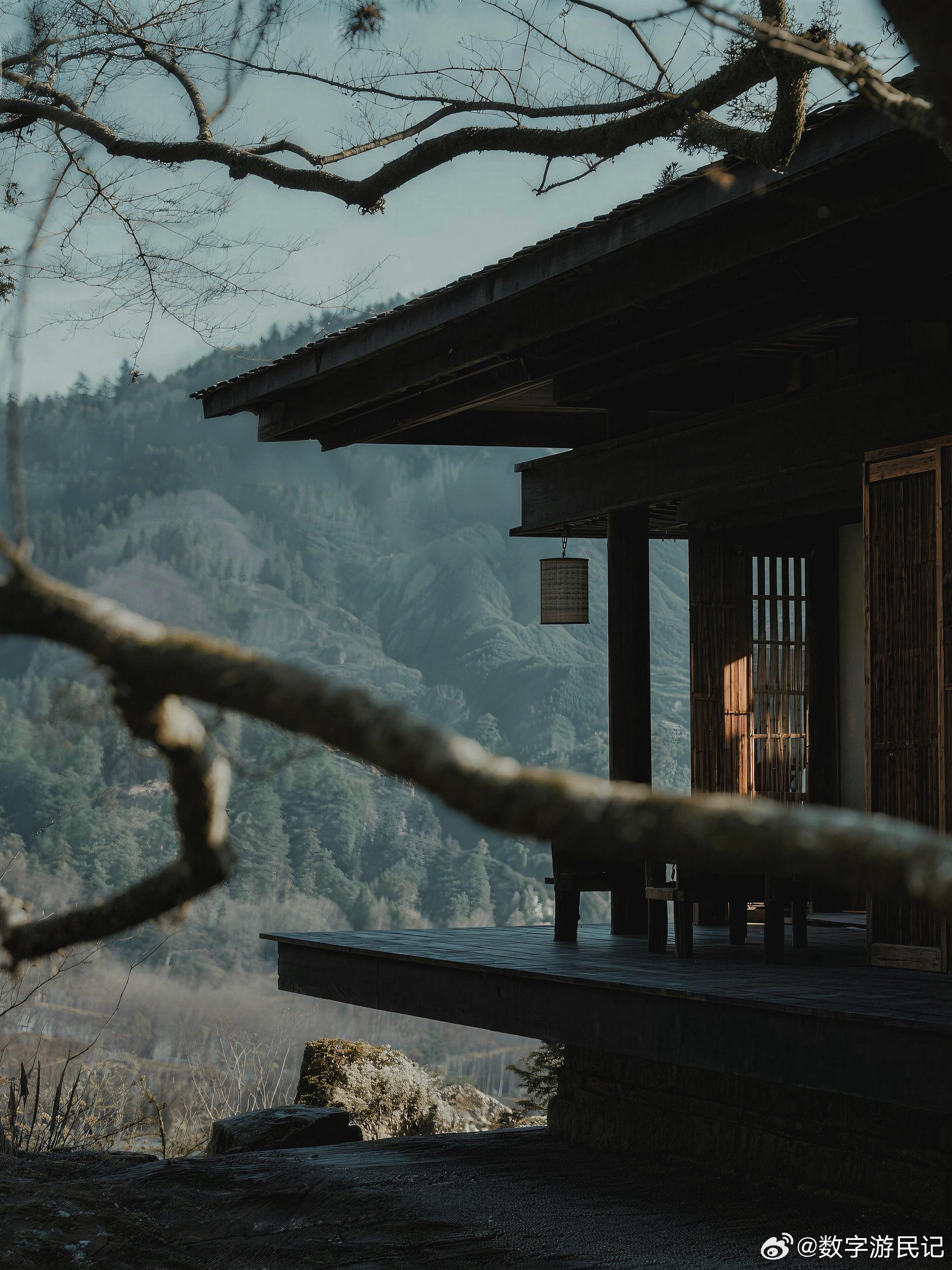 一窗可纳山野，一室可藏清宁……于茶室之中，借方窗收纳林间绿意。明暗之间，舍去冗杂