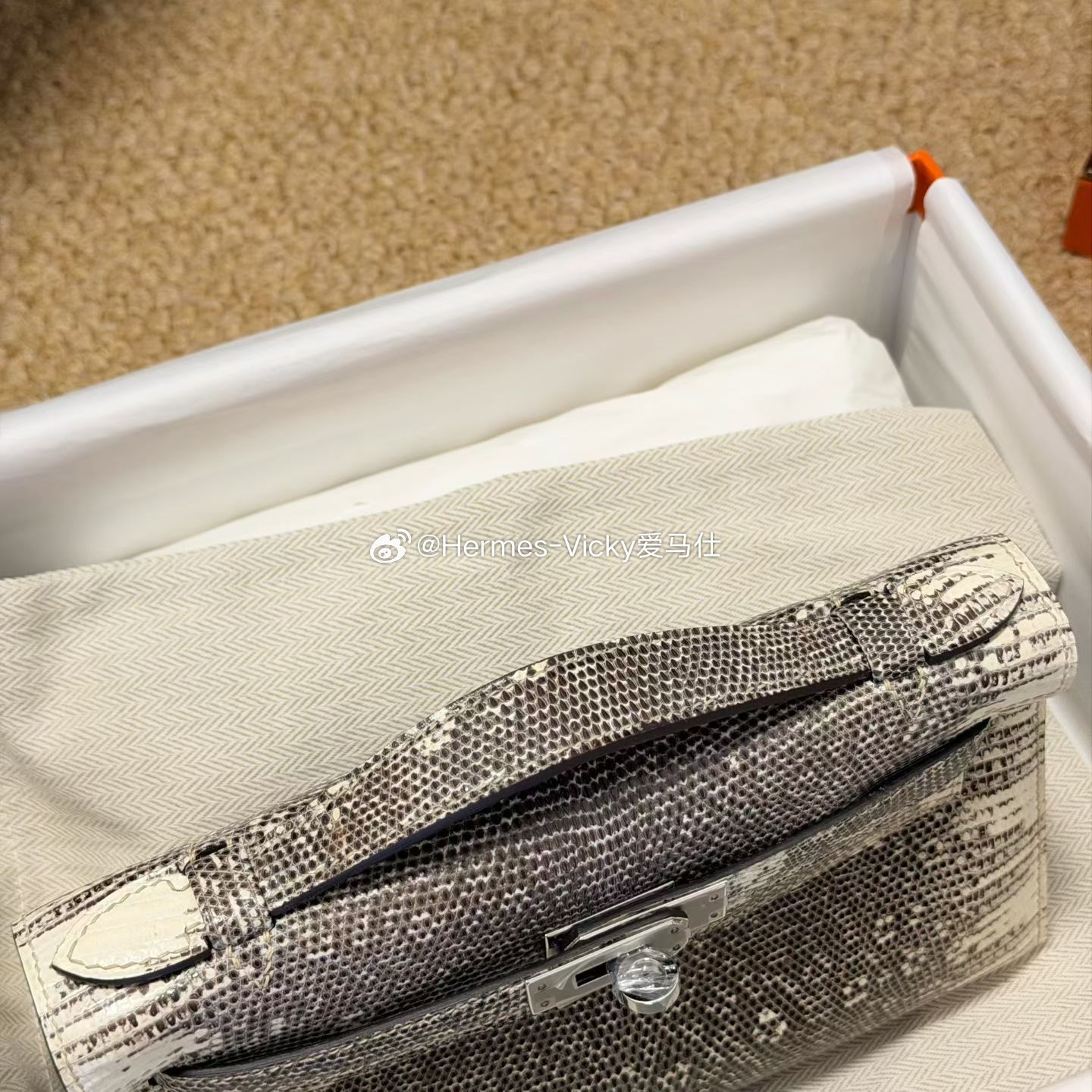 Mini Kelly 一代 蜥蜴  原色 银扣 