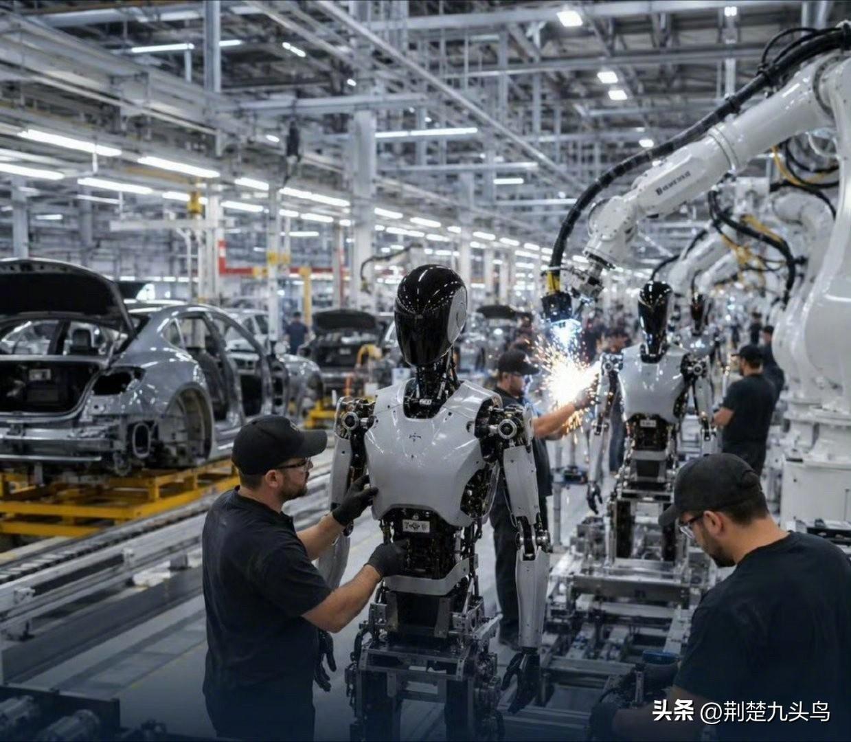 据说这个两辆车的生产线
要改造为Optimus第三代人形机器人的生产车间
看起来