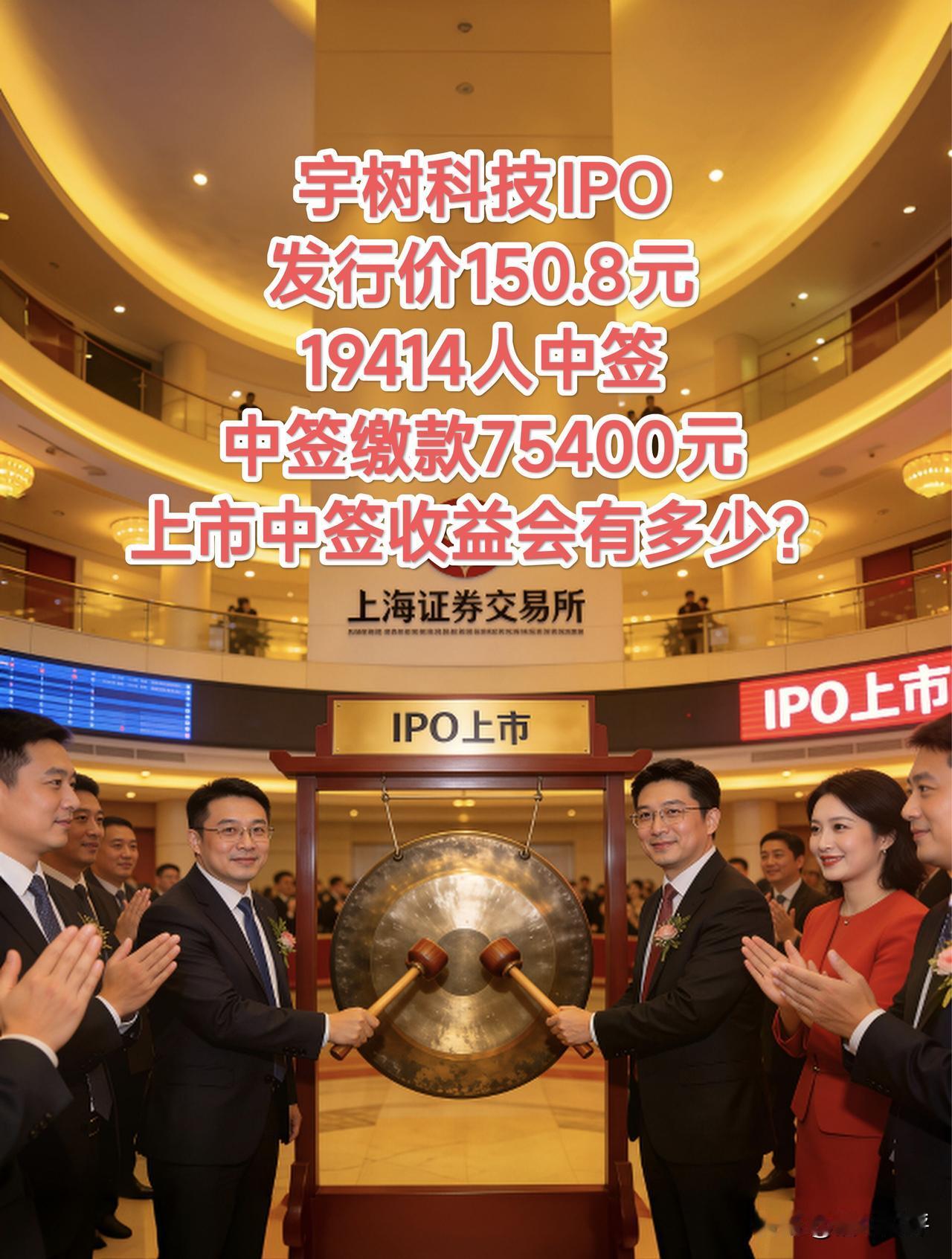 频准激光中签款93440元，上市收益多少？
宇树科技中签款75400元，上市收益
