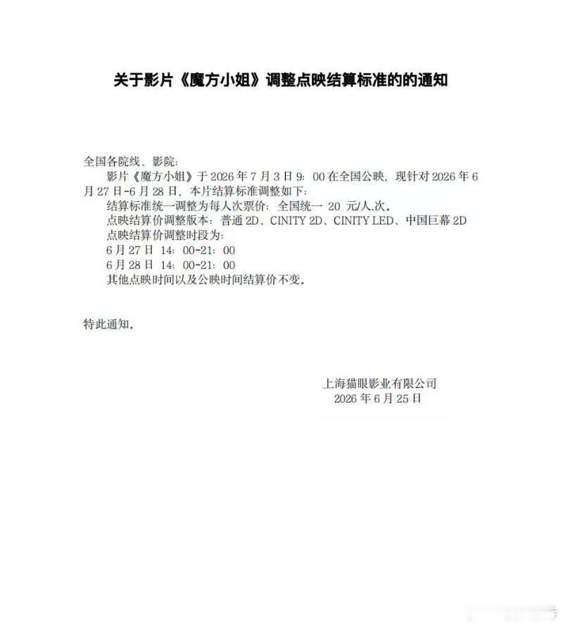 听听温特怎么说 《魔方小姐》本周六日再放大招，周六日把发行价干到20块了。 