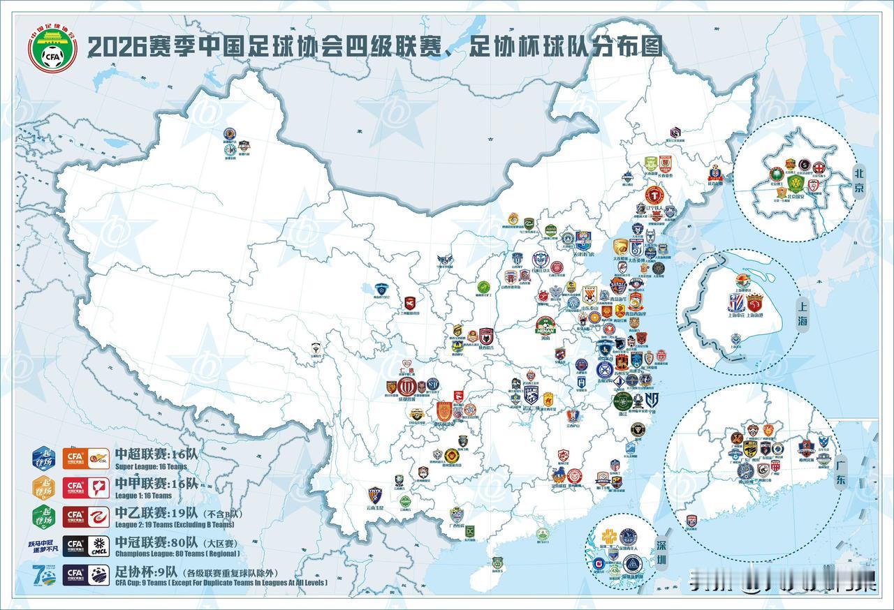 2026中国足球版图出炉：140队比去年多17支，广东一省20队断层第一，湖南西