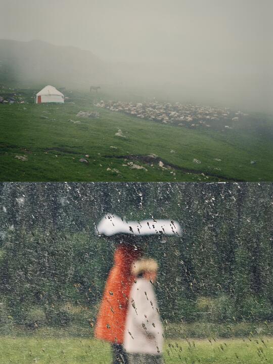 在雨天的新疆做自然的居民