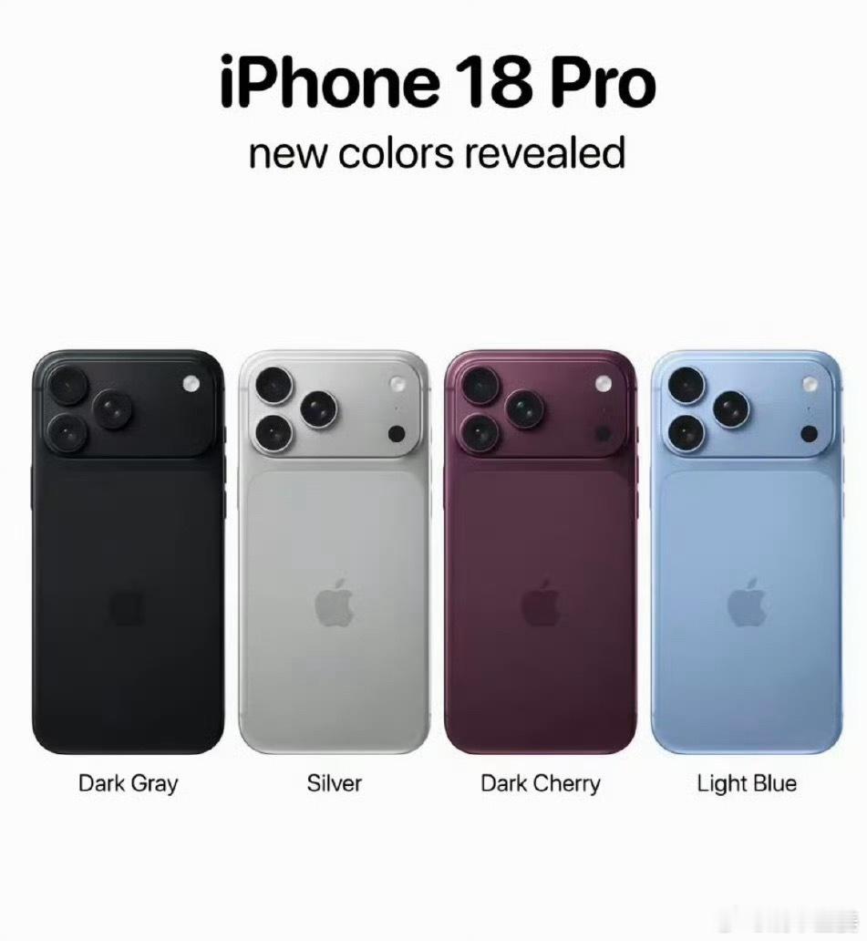 怎么出了个这么丑的颜色我太姥应该喜欢吧iphone18pro四色实锤了