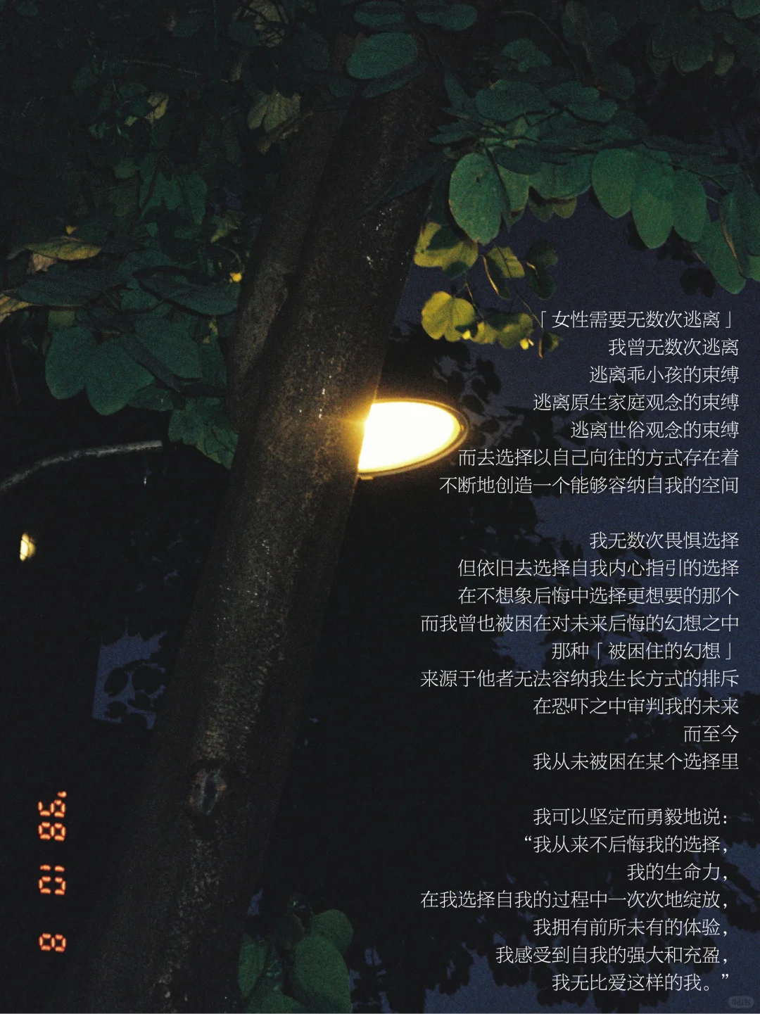 站她本身，站一种声音，站内心的指引。