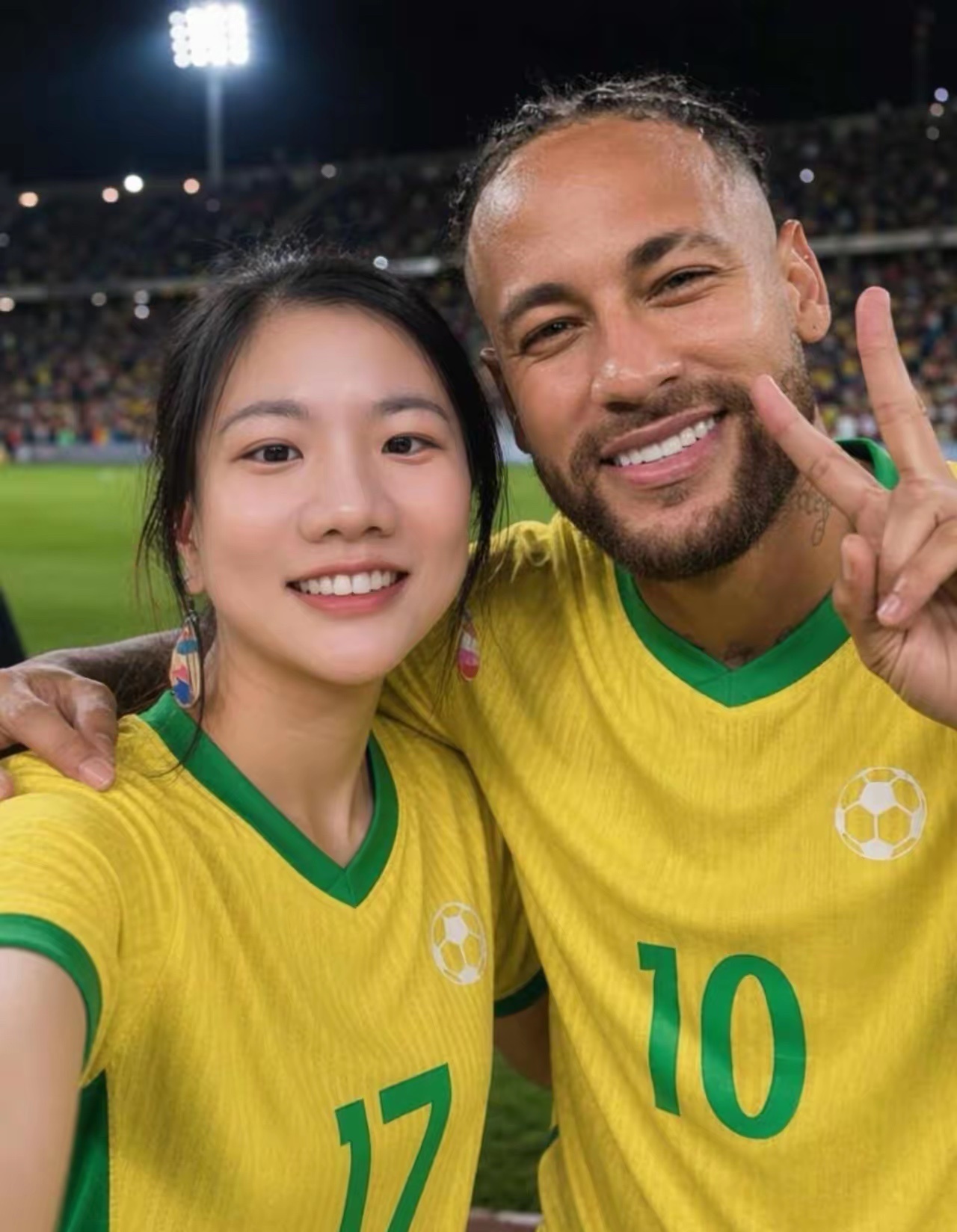 ⚽️：和红黄蓝合照了，我先幸福了谢谢科技，让我们足不出户和偶像们“近距离接触”优