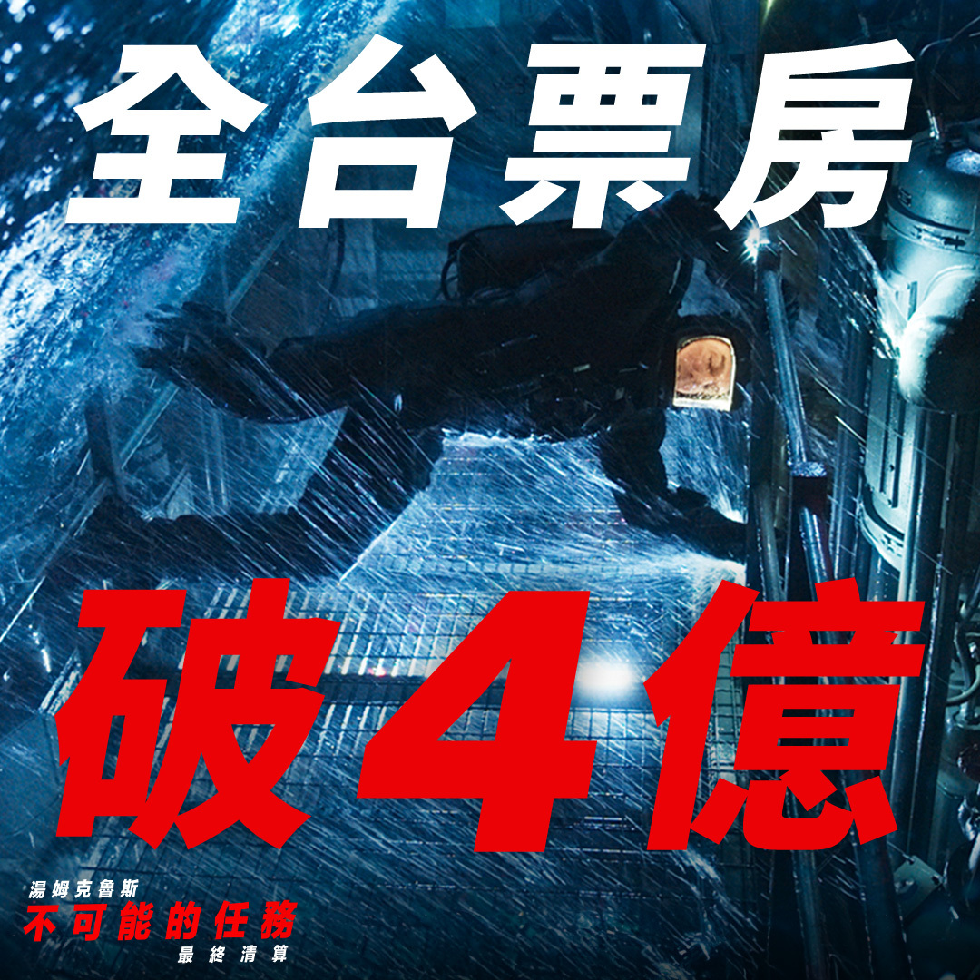 2025年第24周台湾票房 ：1.《碟中谍8：最终清算》五连冠，累计票房破4亿排