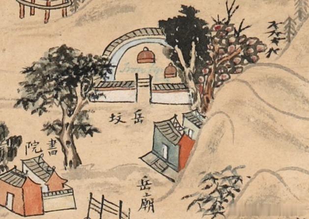 1720年杭州西湖岳飞墓地图