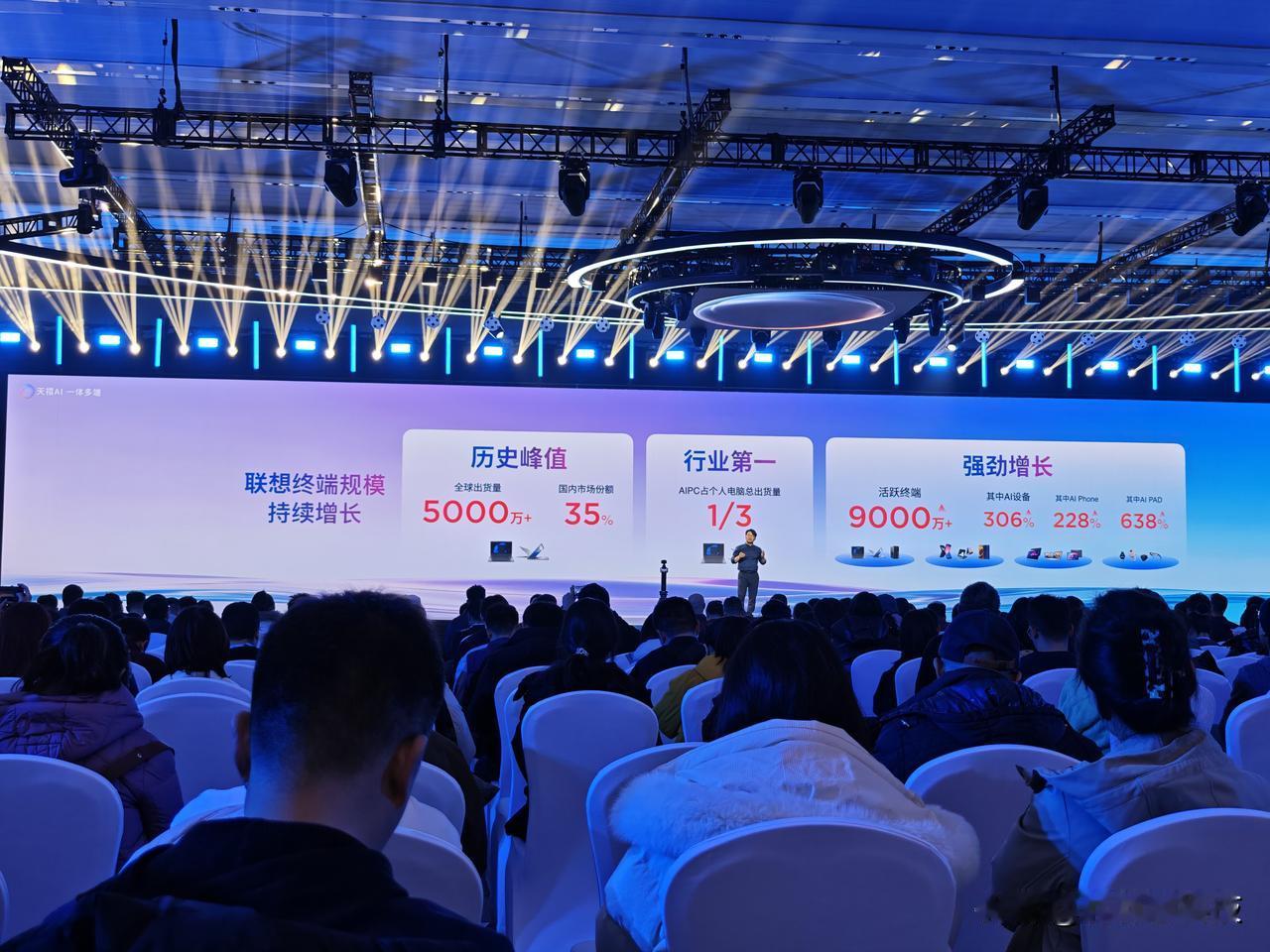 根据发布会披露的数据，联想的AIPC总出货量达到了行业第一，而且AIphone、