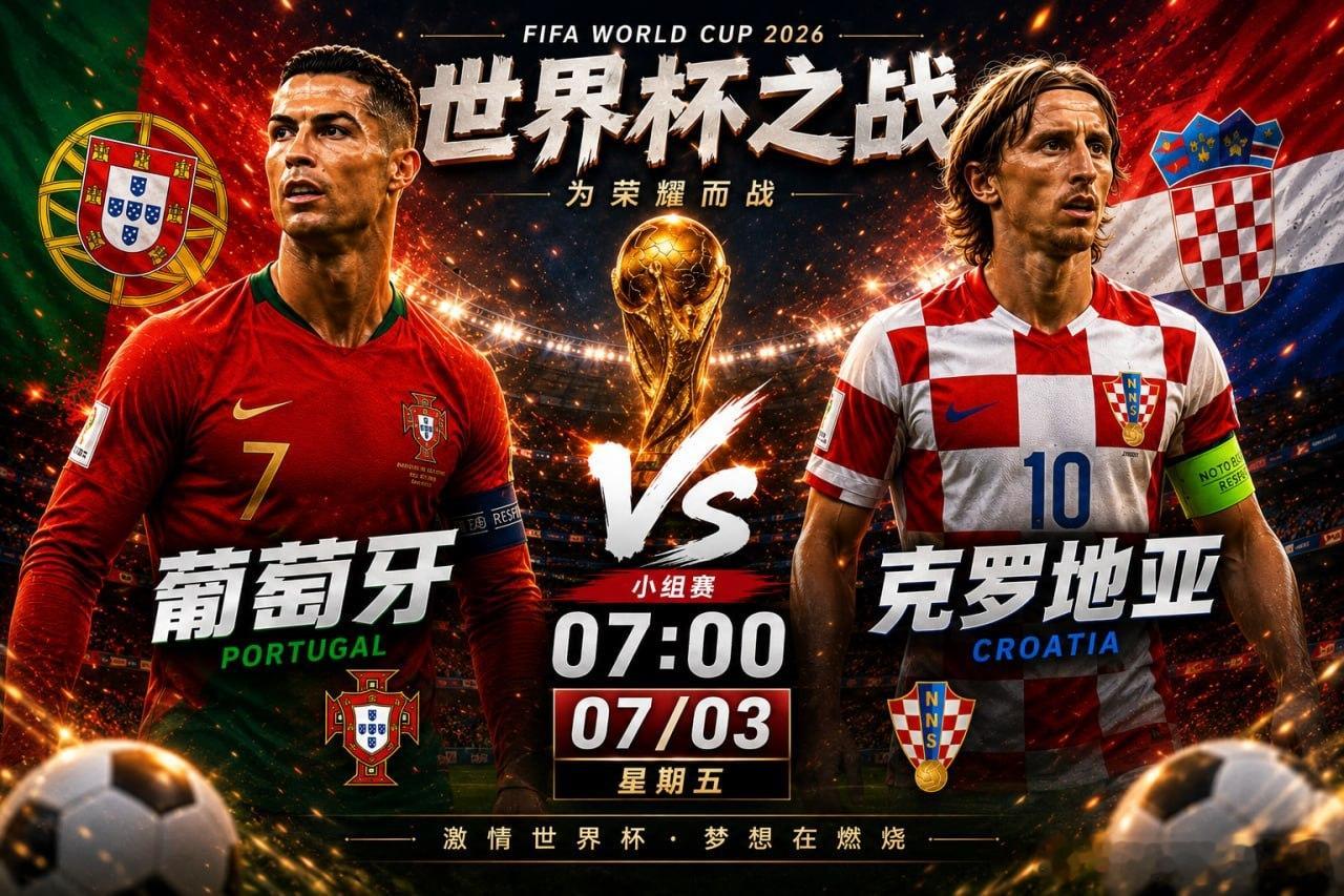 谁能拿到八强门票？🇵🇹葡萄牙 VS 🇭🇷克罗地亚🕖 07:00葡萄牙进