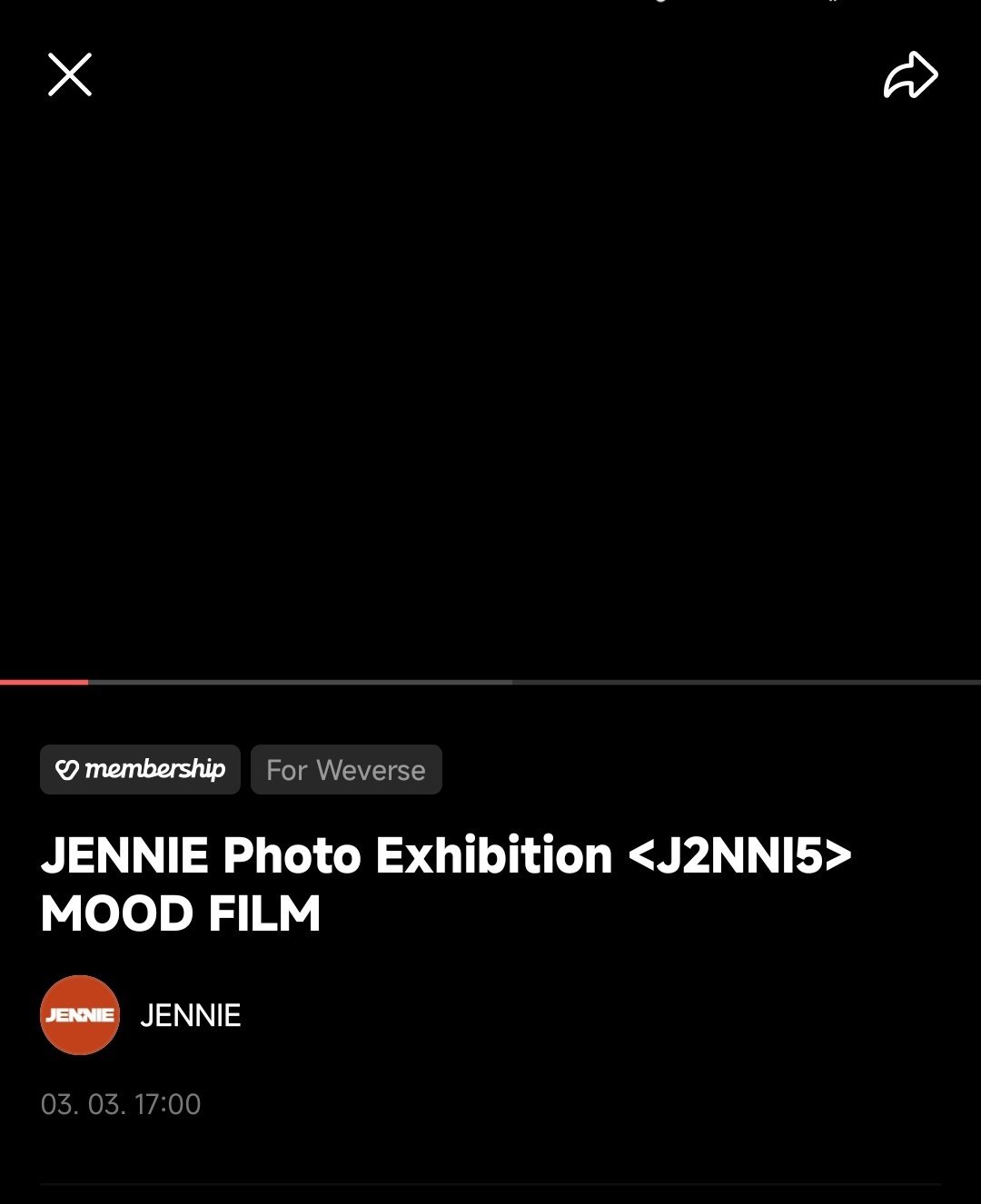 260303 Jennie weverse更新“JENNIE Photo Exh