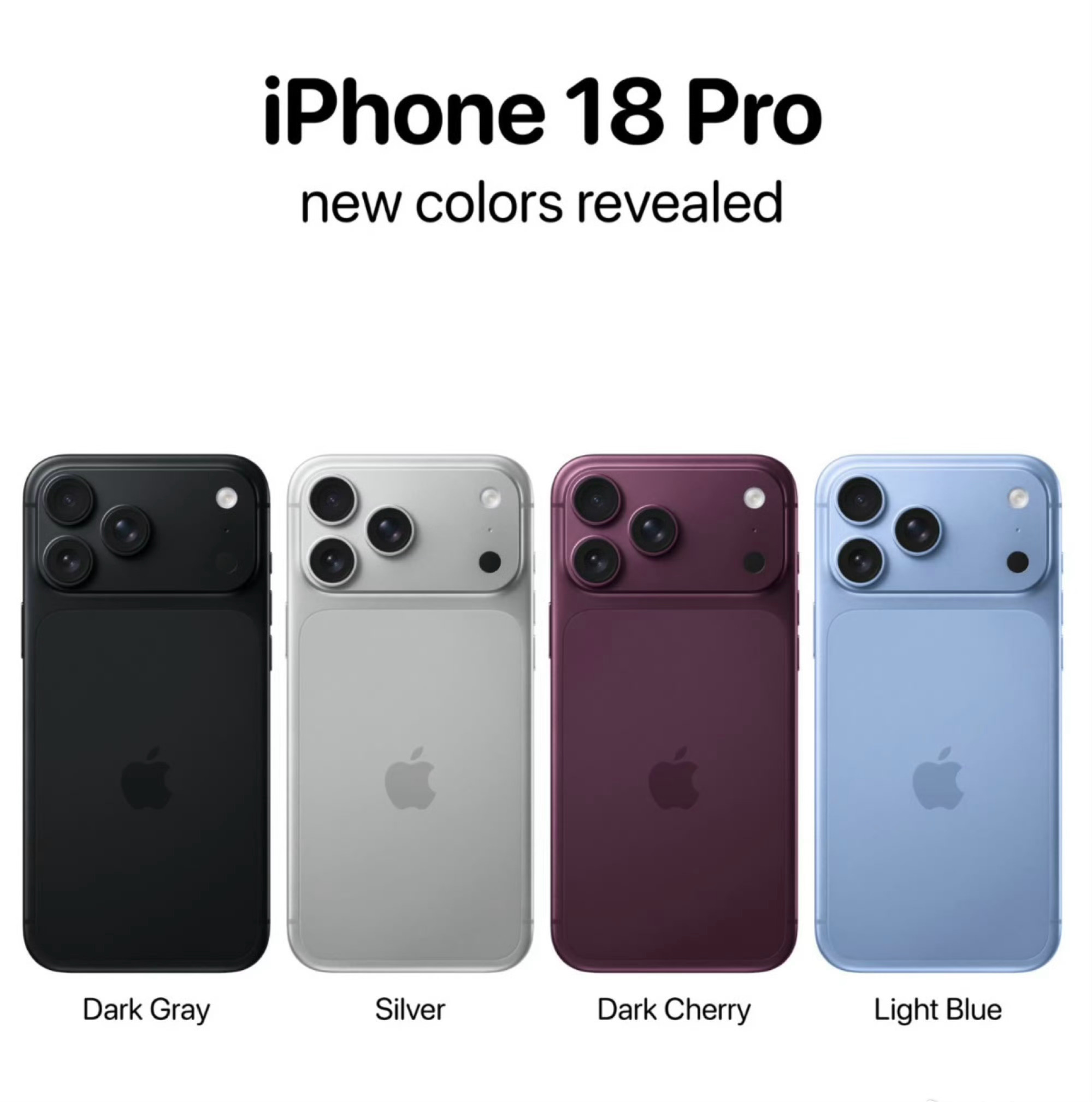 曝iPhone18Pro四款配色  我今年应该还是买白色，喜欢换手机壳白色依然是