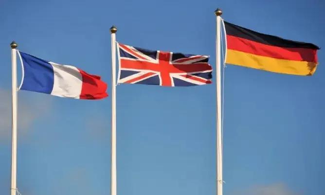 英德法炒作台海:
 
1. 事件起因
英、德、法驻台民间机构发布联合声明，指责中