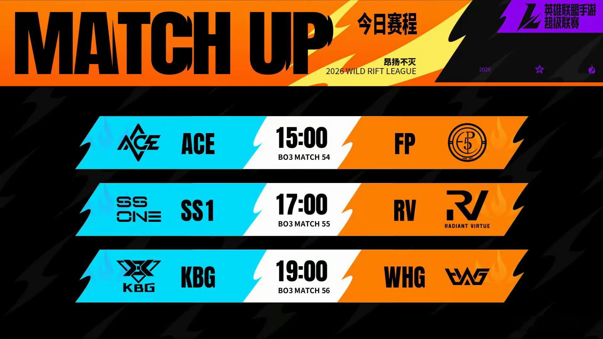 🔥昂扬不灭！2026WRL夏季赛 常规赛W7D3赛程⭐15:00  ACE  