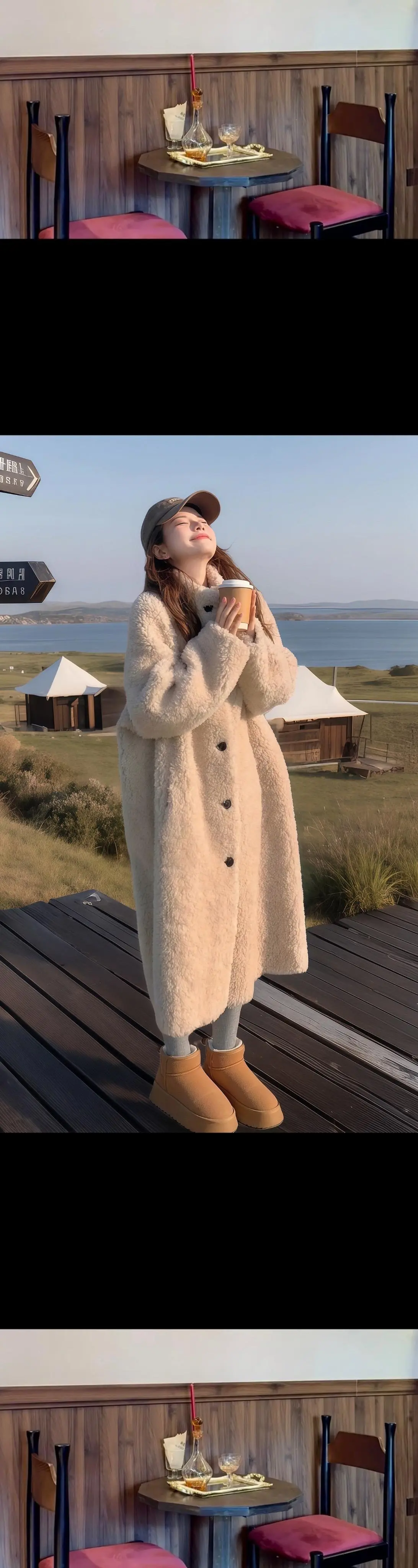 长款毛毛大衣冬日氛围感绝了。气质又温柔，氛围感直接拉满，皮毛一体能把风...