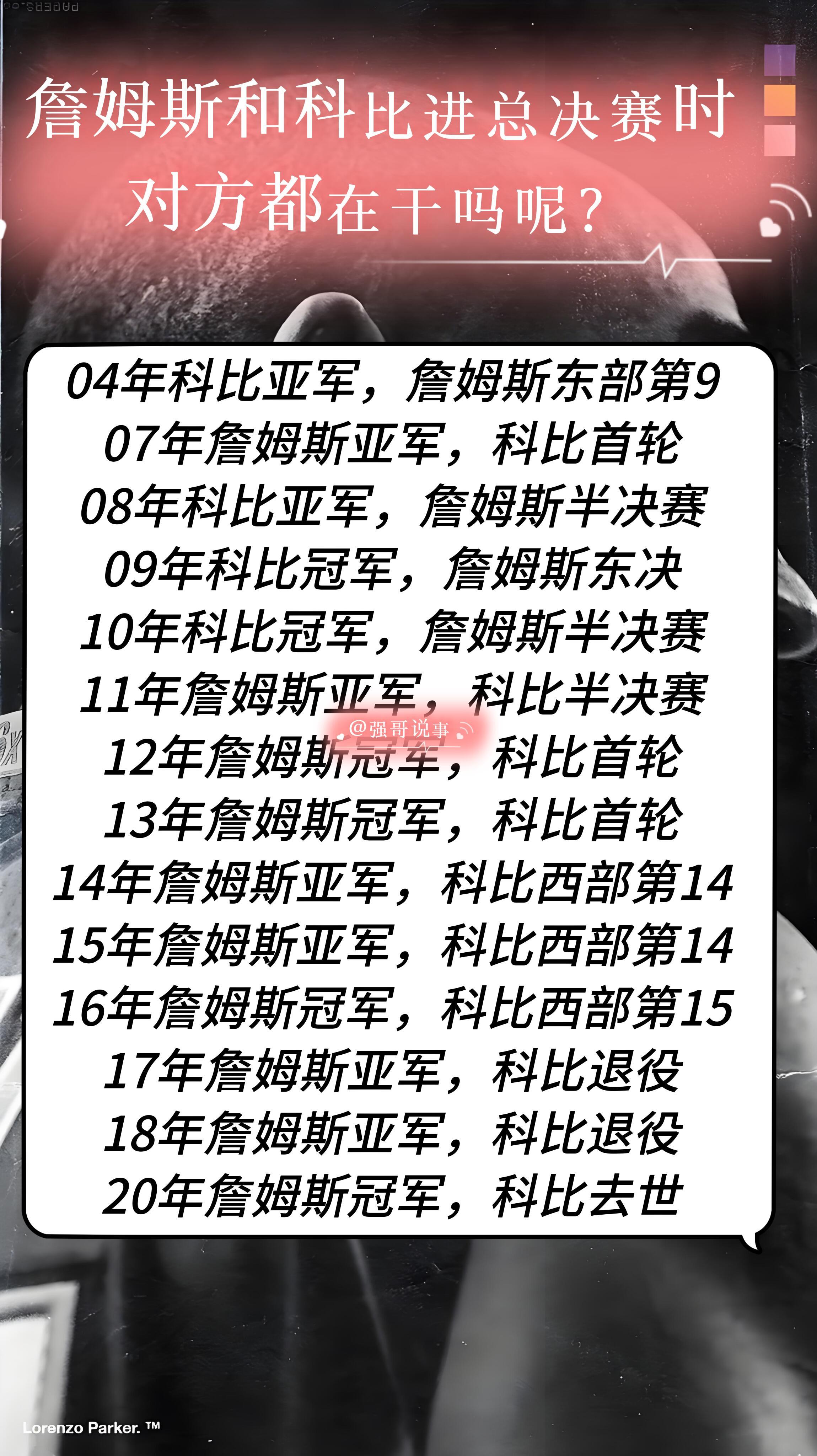 💥詹姆斯和科比进总决赛时，对方在干吗？04年科比亚军，詹姆斯东部第907年詹姆