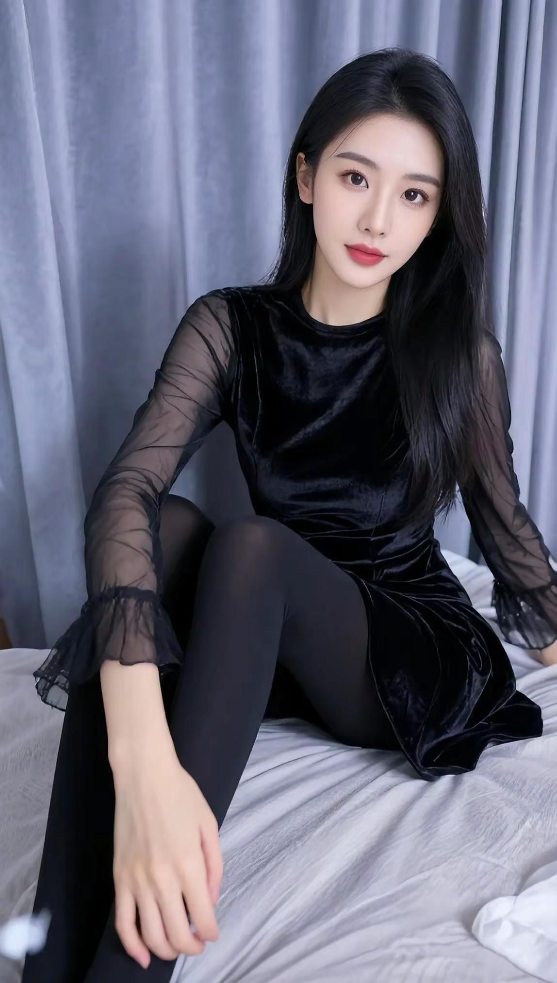 黑纱生活照 ai创作