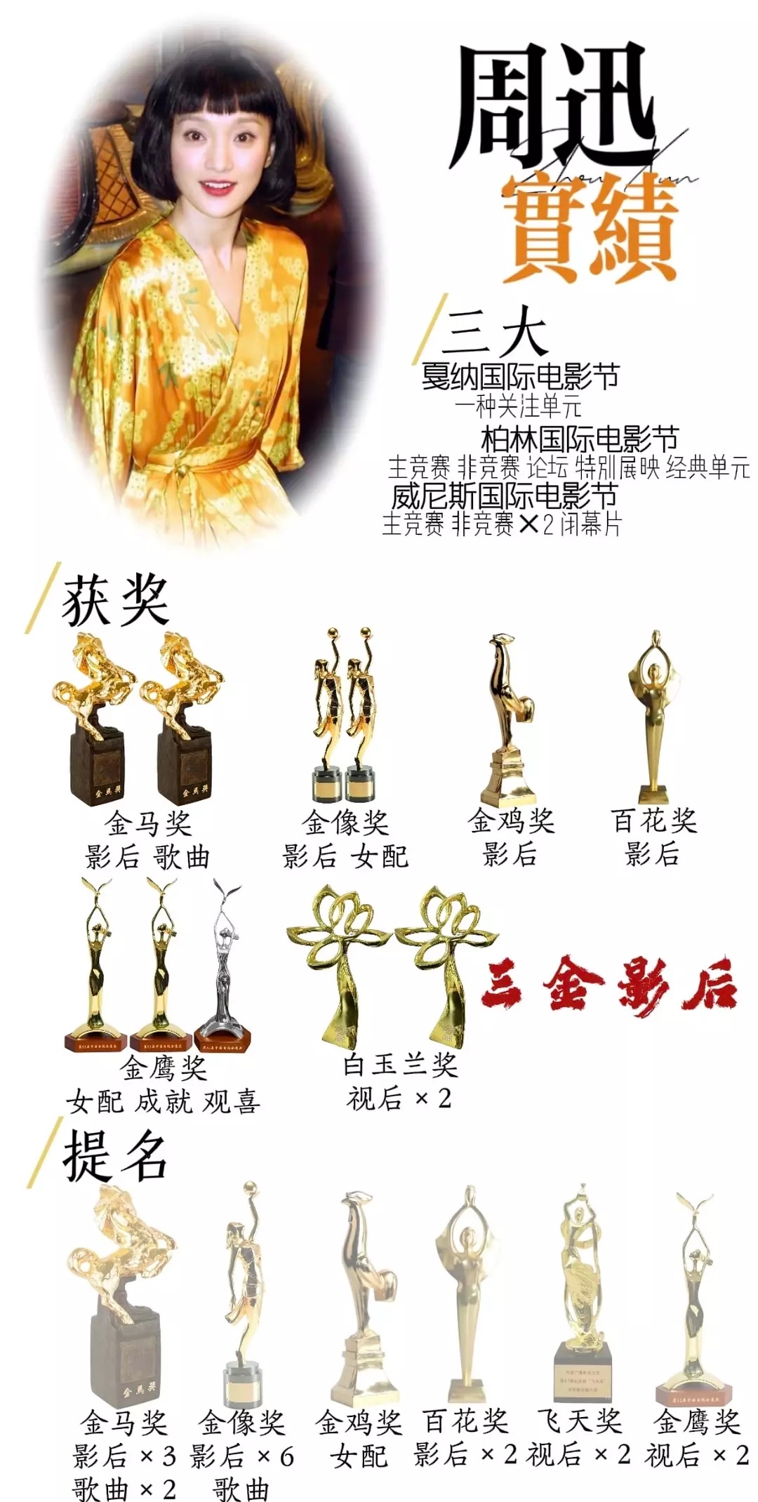 周迅算不算少有的影视双开花，而且都做到了顶尖的 ​​​