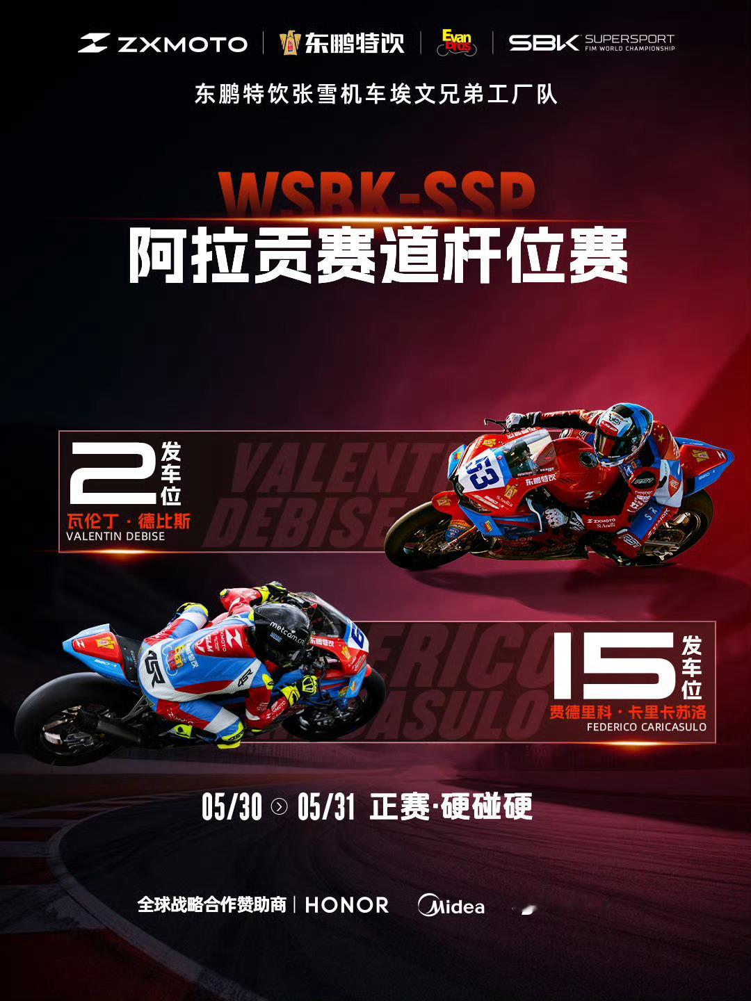 张雪机车参赛WSBK阿拉贡站ZXMOTO|WSBK阿拉贡站排位赛成绩播报53号瓦