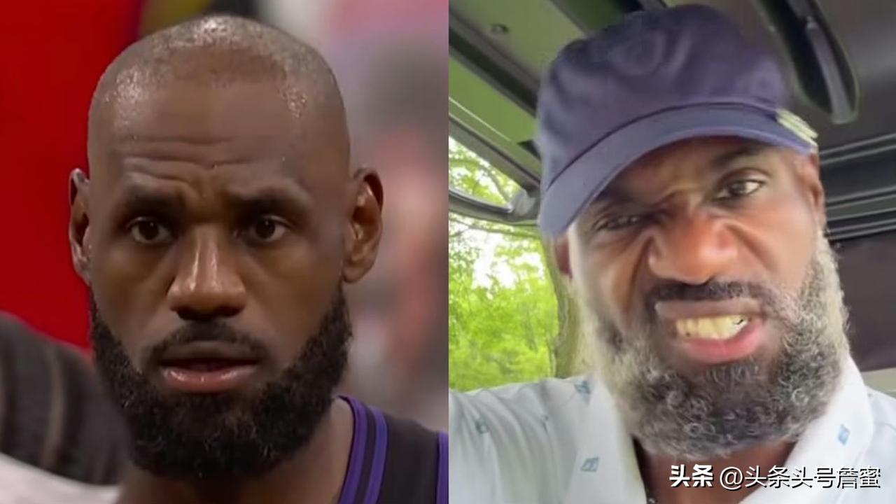 詹姆斯这是怎么了？
左边是湖人季后赛詹姆斯的图片！
右边是詹姆斯游山玩水后的图片