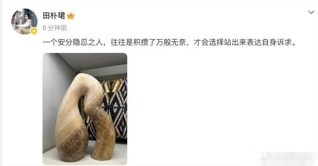 田朴珺忽然发这个，啥意思？哪位大佬给分析分析？