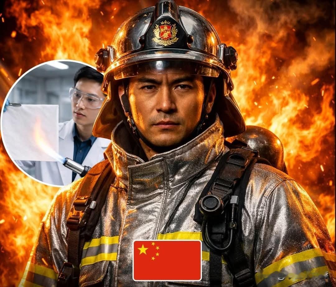中国研究人员研发出一种消防面料，可承受高达1200℃的高温而不熔化、不收缩。若能