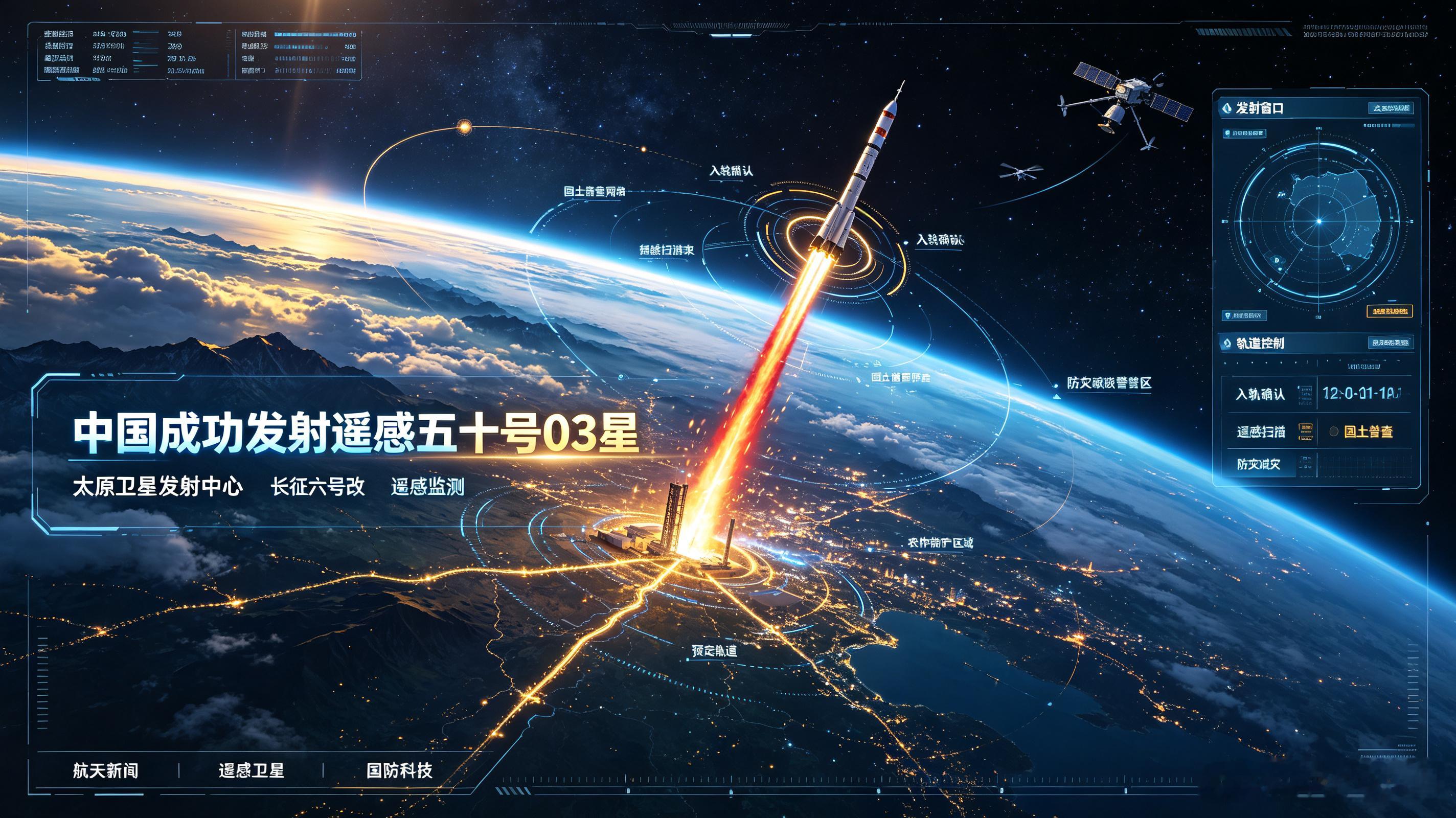 我国成功发射遥感五十号03星北京时间2026年10月23日18时15分，我国在太