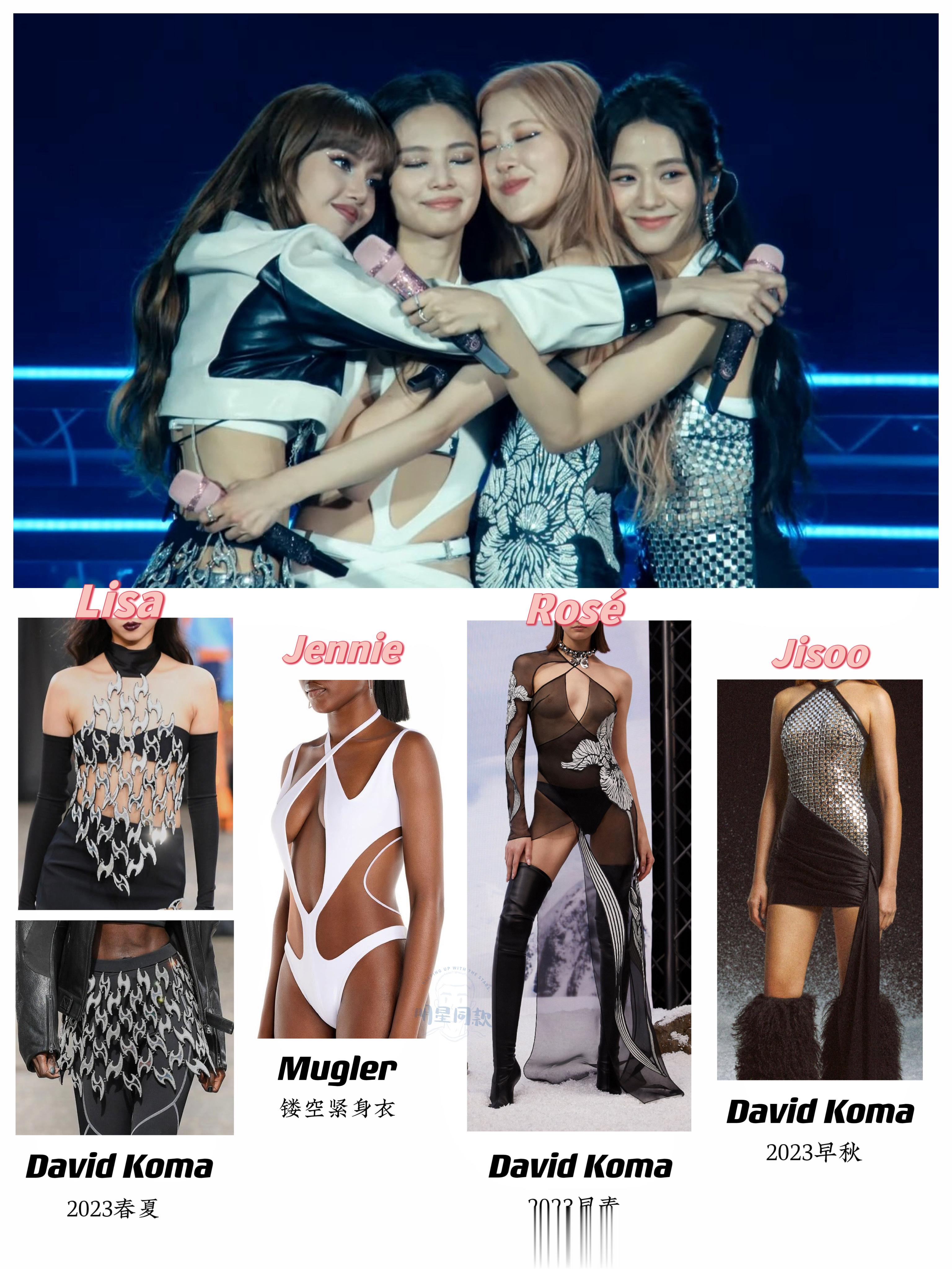 此帖汇总、扒款blackpink本周第二场Coachella演出的造型，待我找到