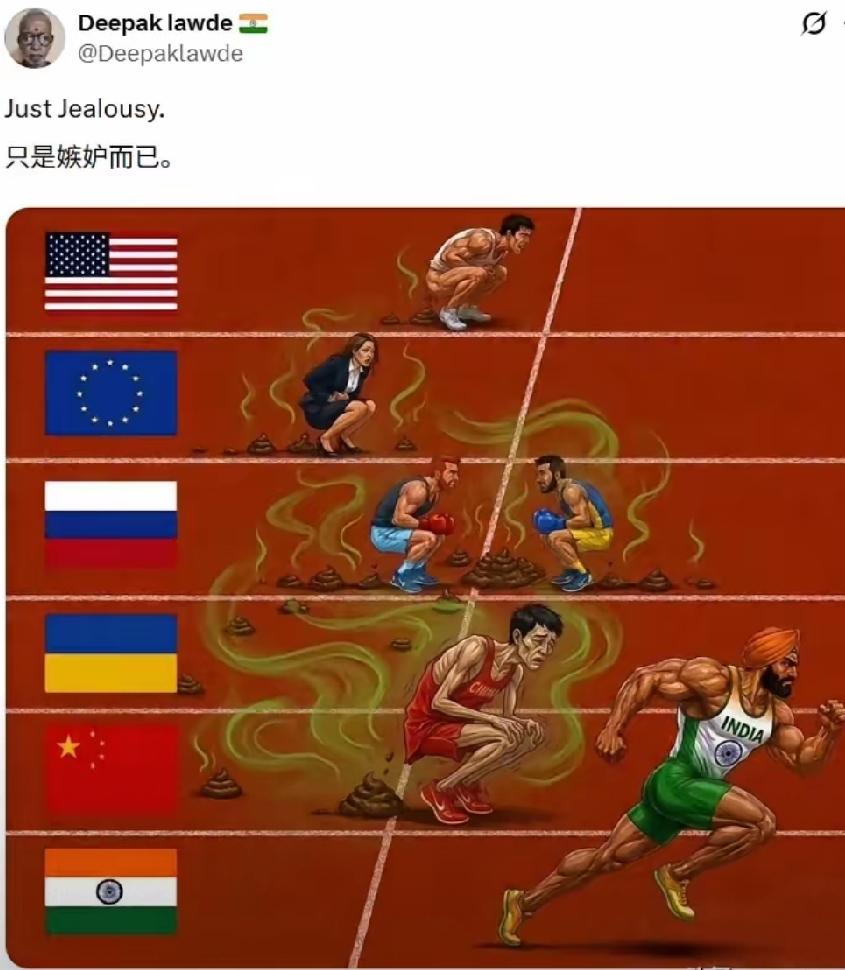 哈哈哈，印度人还好意思发图回击：你们才到处拉s，你们全球都在拉s，三哥对咱不错了