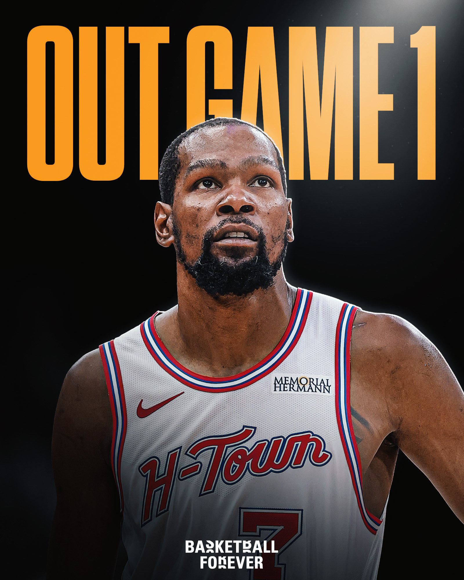 杜兰特将缺席火湖大战G1，看来膝盖伤势不轻。NBA火箭vs湖人