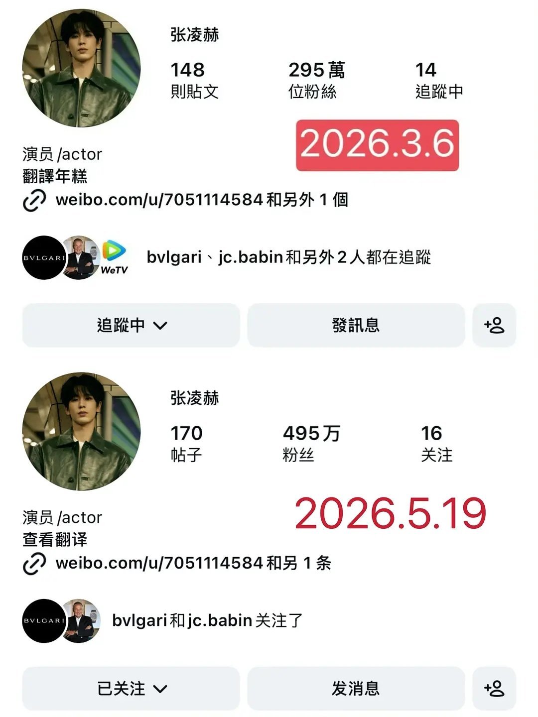 张凌赫的逐玉播出两个月ins涨粉200万什么水平？ 