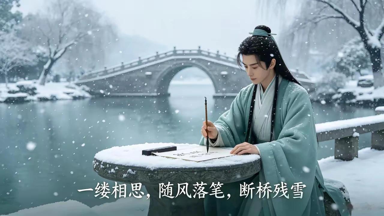 一枕诗书醉似仙，
 云游书海任飞翔。
 深宵望月狼毫舞，
周笔龙蛇若颠张。