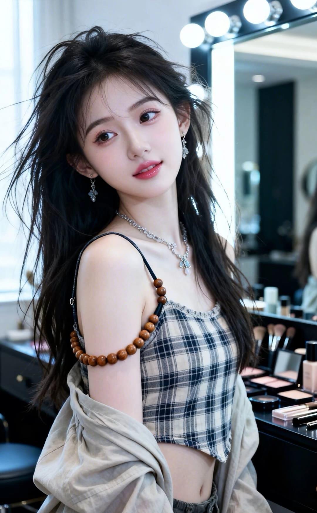 镜中人影动，妆成谁与同。
