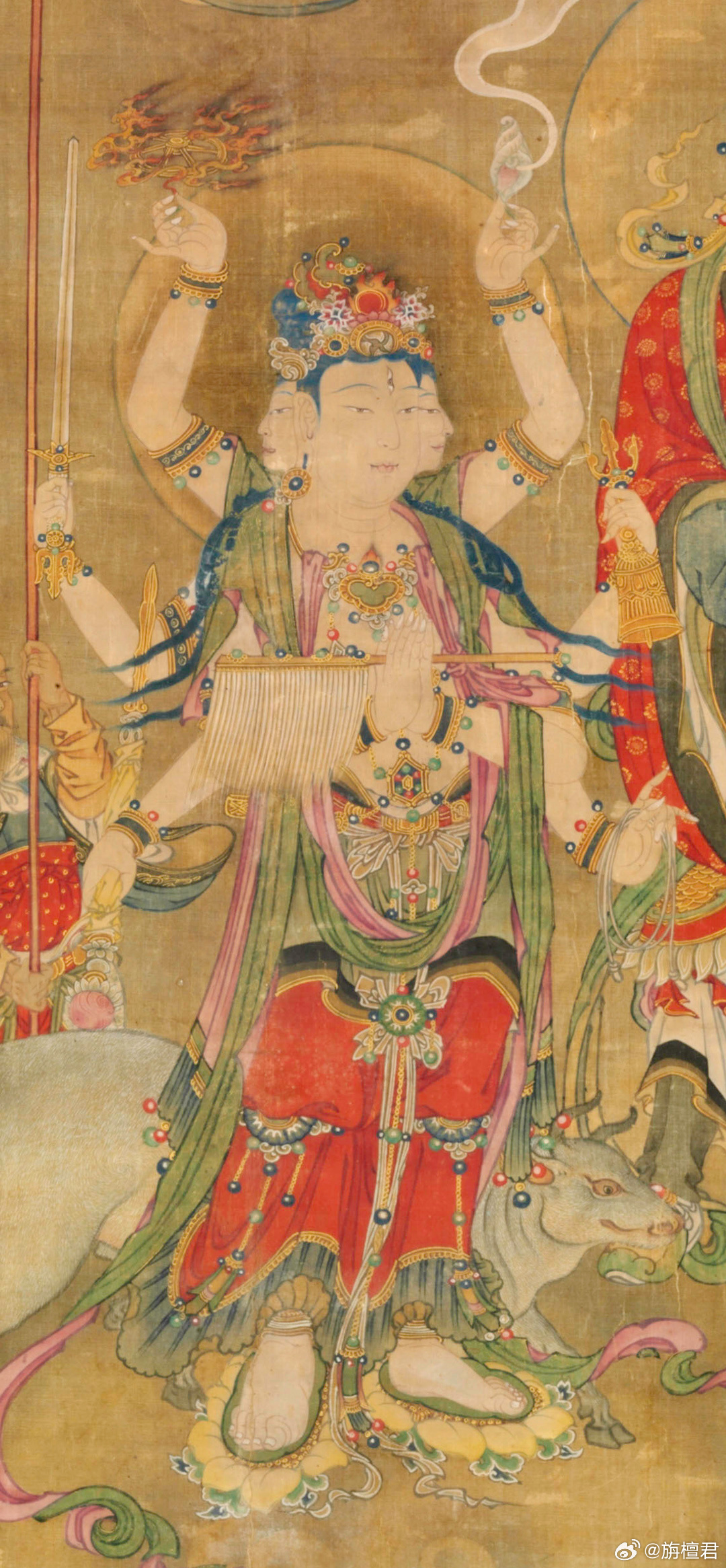 佛学文化 明代宝宁寺水陆画摩醯首罗众材质：绢本设色尺寸：120×61厘米山西博物