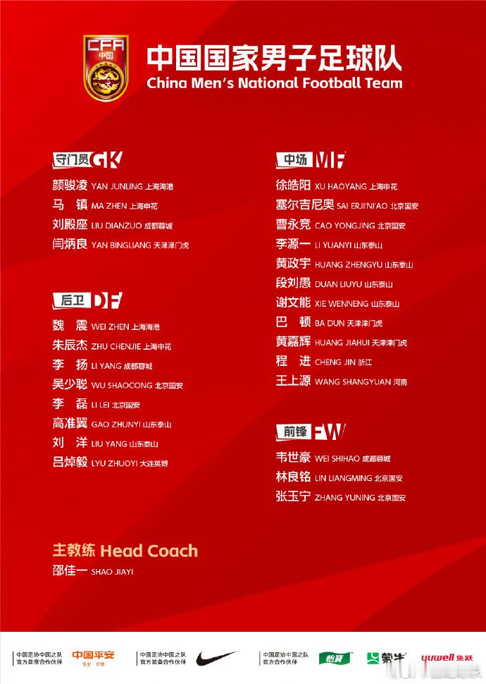 国足新年第一期集训名单出炉，成都蓉城三人入选“佳一期”，韦世豪、李扬和刘殿座。另